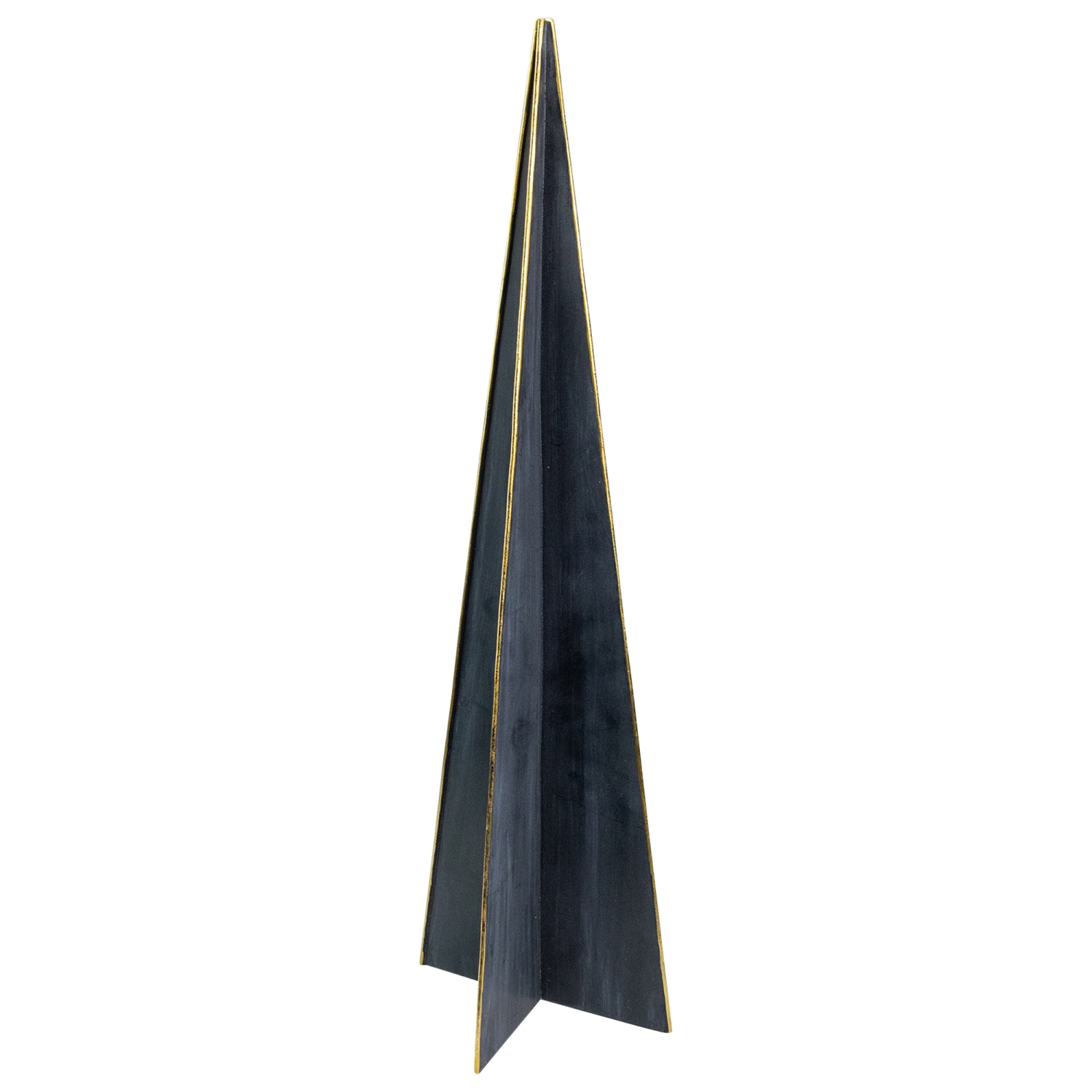 20" Blue and Gold Triangular Christmas Tree Tabletop Decor