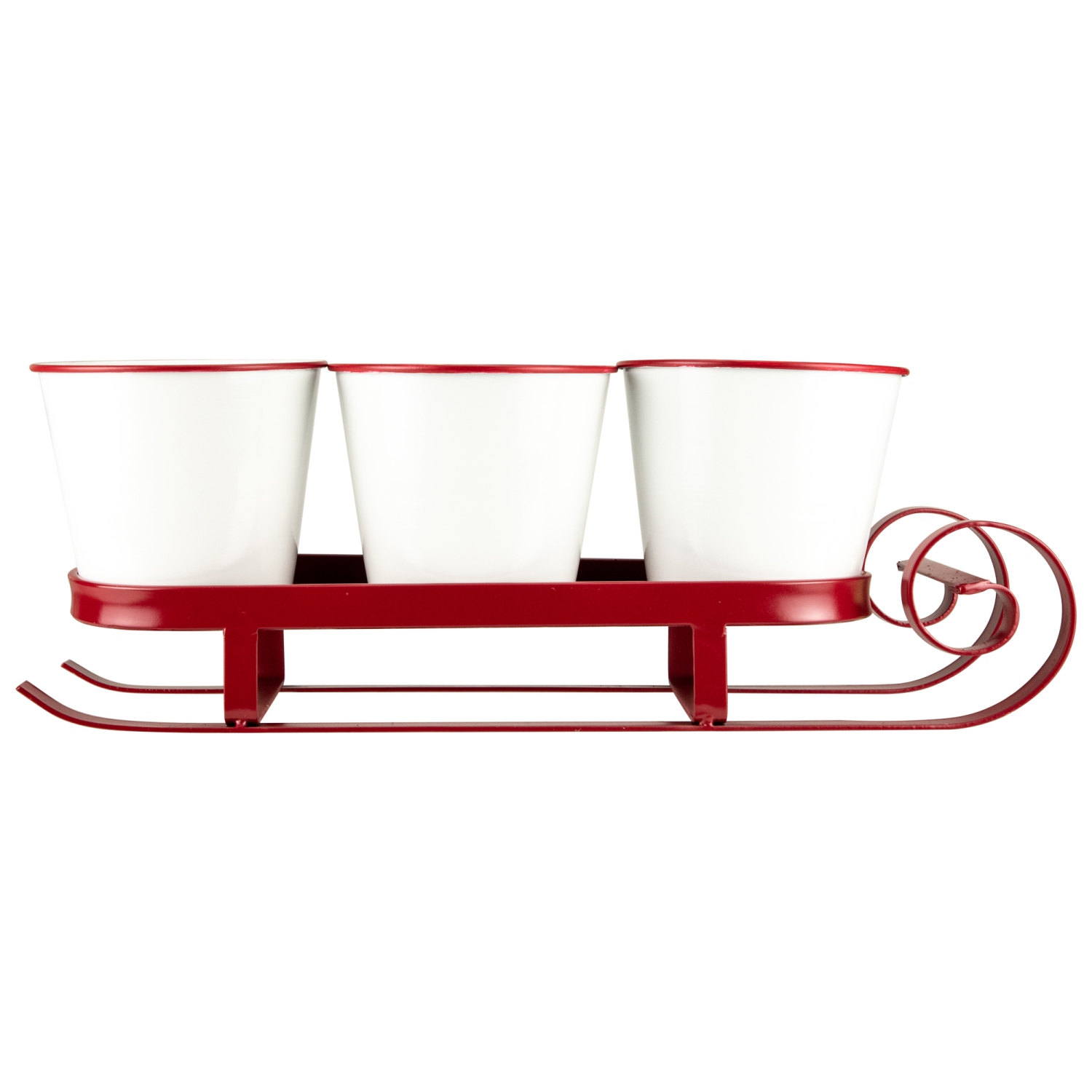 18.75" Red Sleigh with Sentiment Buckets Christmas Table Centerpiece