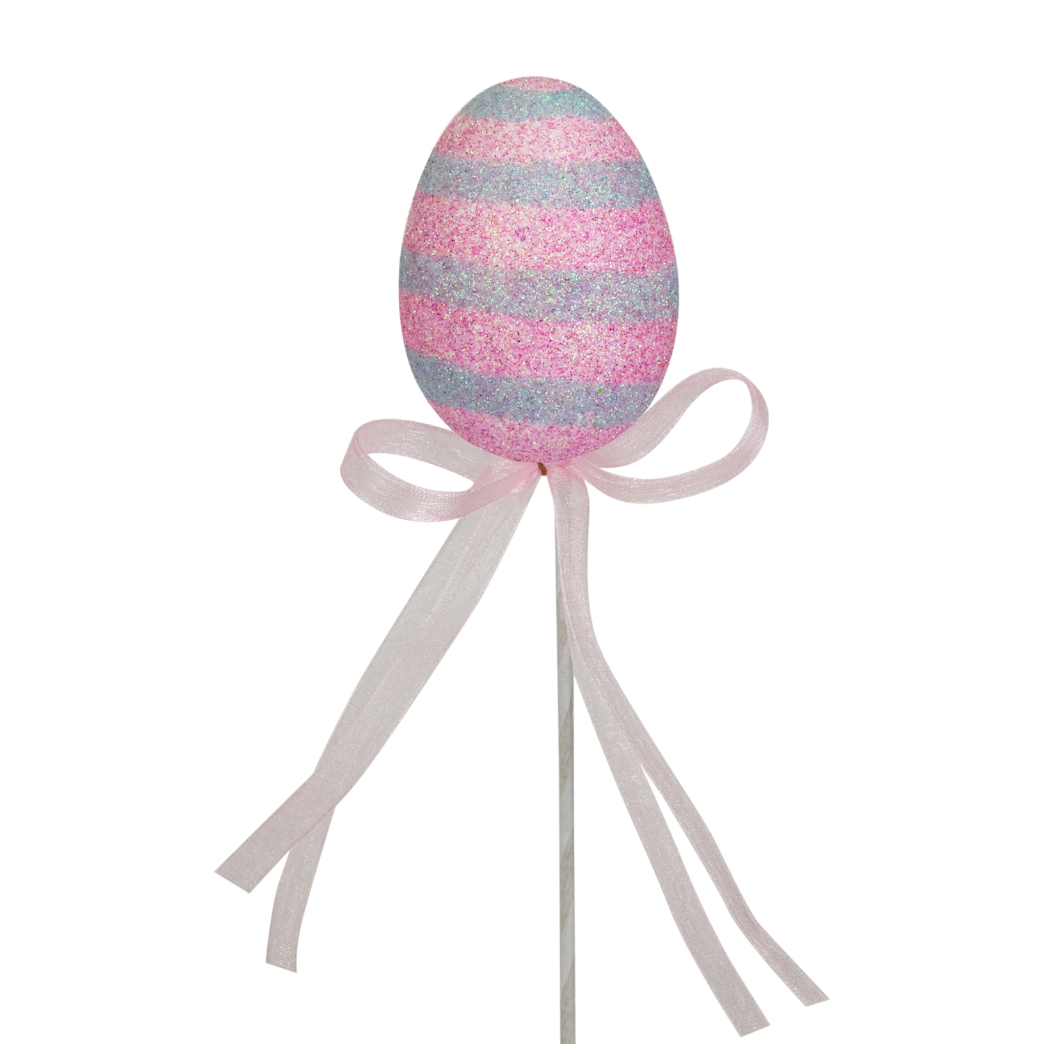 Set of 6 Colorful Speckled and Glittered Easter Egg Picks, 14.5"