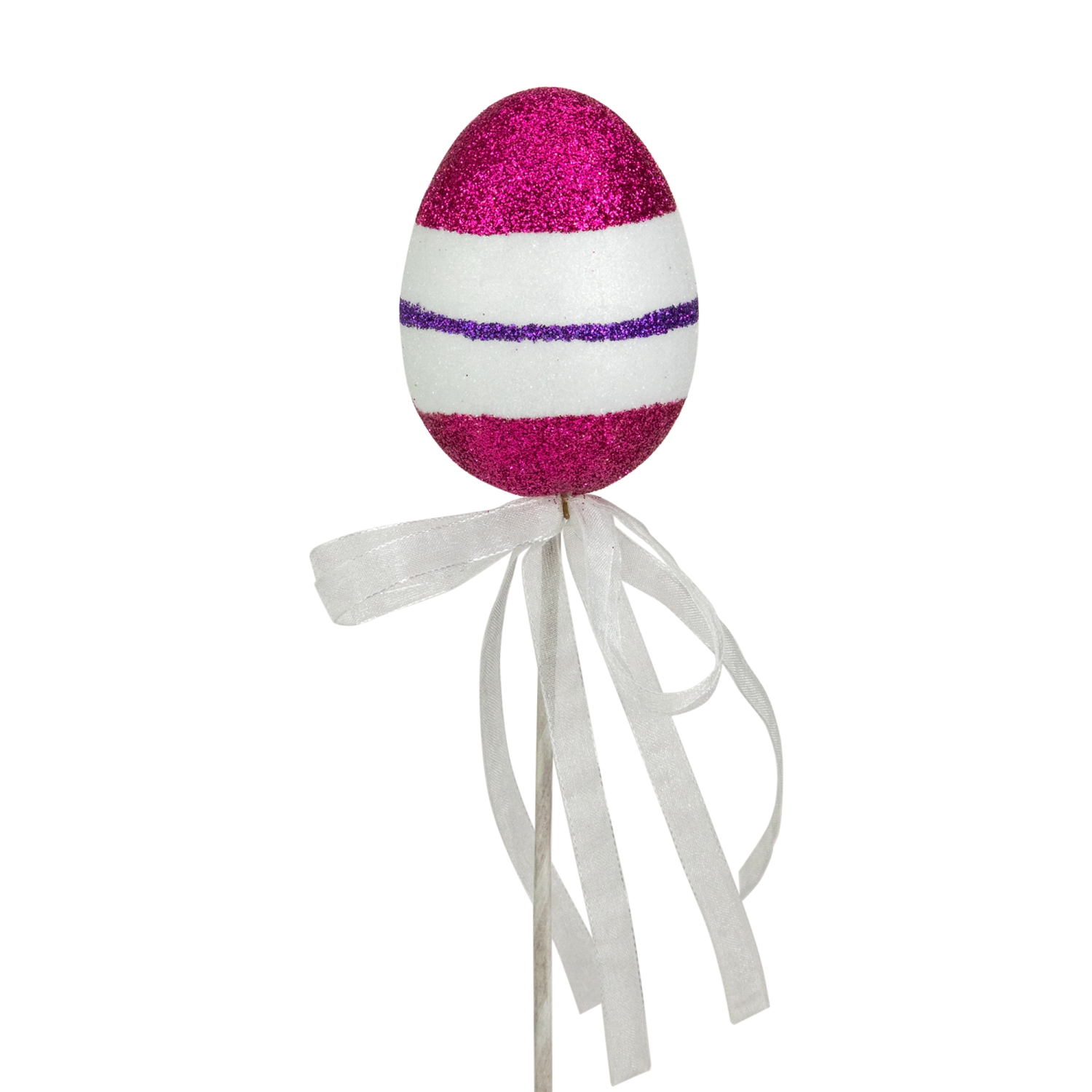 Set of 6 Colorful Speckled and Glittered Easter Egg Picks, 14.5"