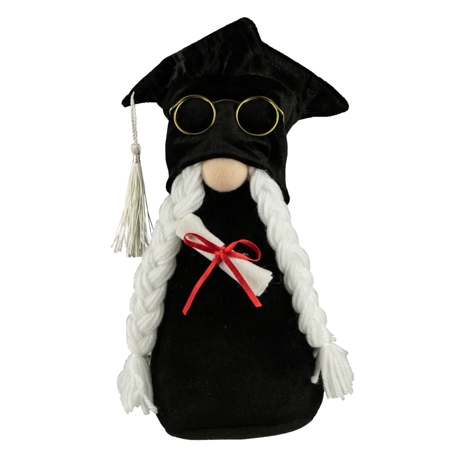 10.5" Graduation Day Girl Gnome in Black Cap and Gown