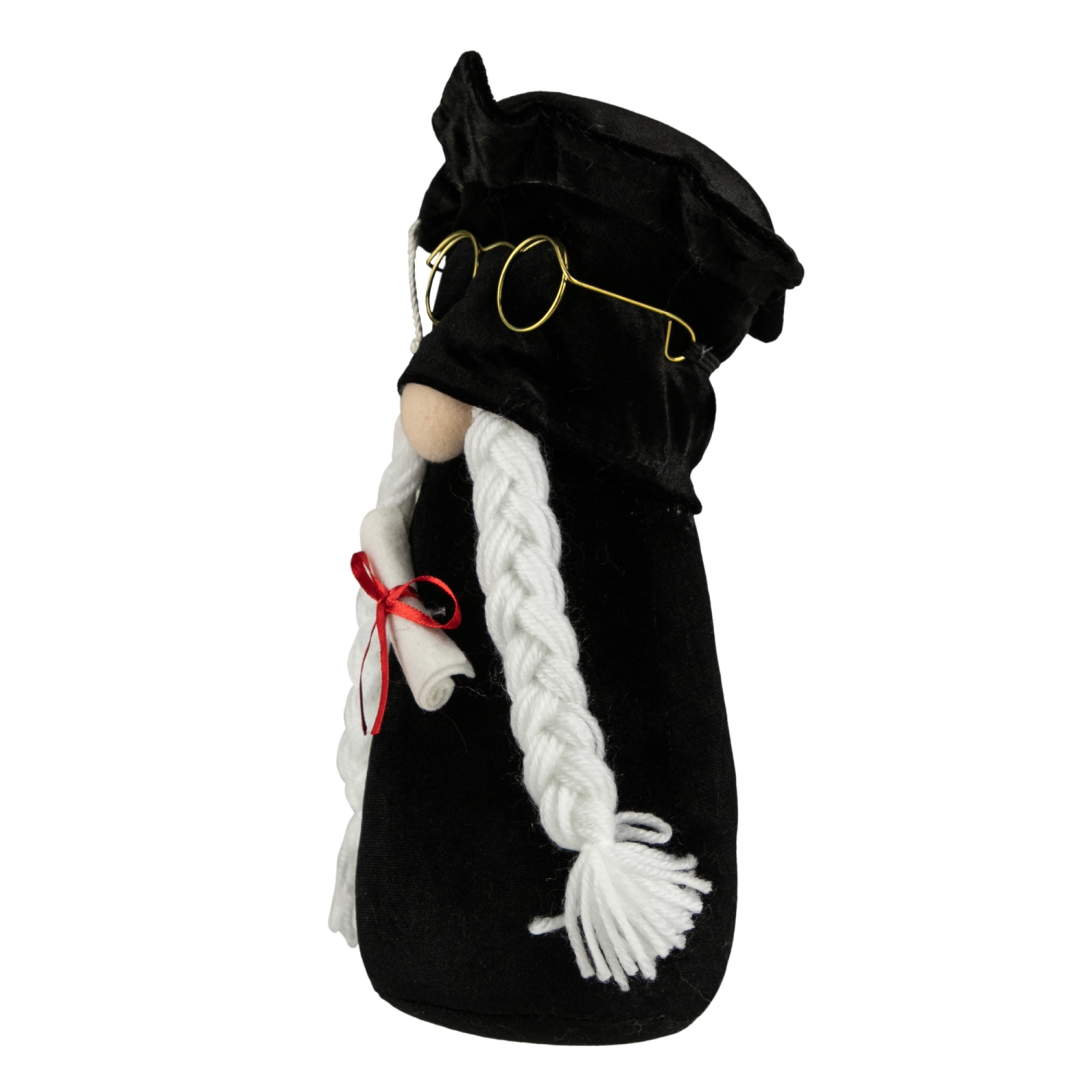 10.5" Graduation Day Girl Gnome in Black Cap and Gown