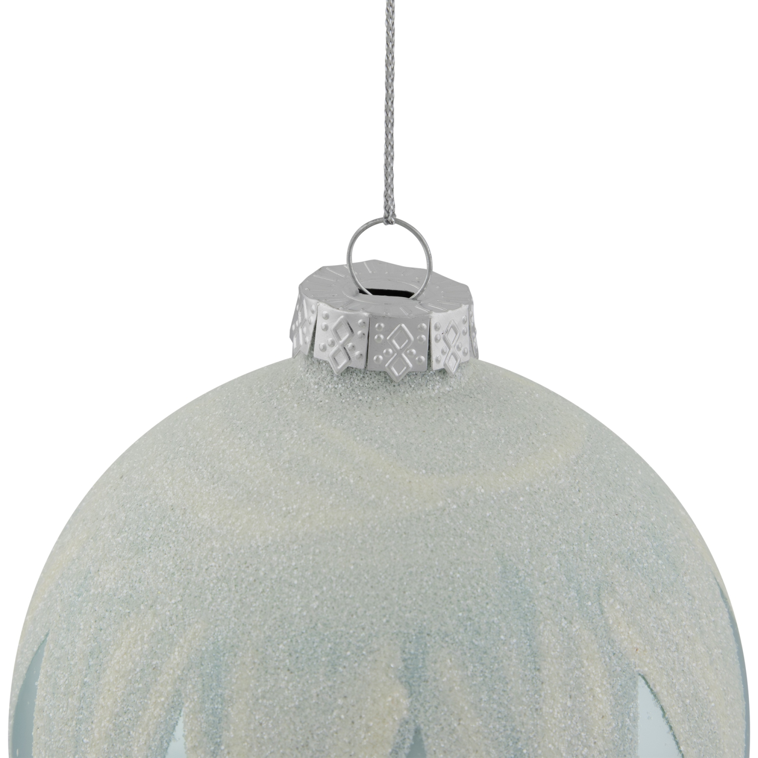 4" Blue and White Glass Ball Christmas Ornaments