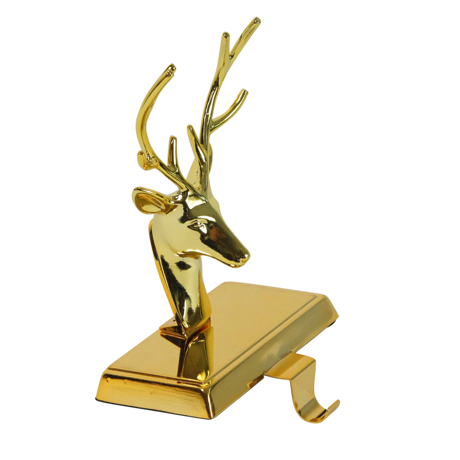 8"shiny Gold Metal Deer Christmas Stocking Holder"