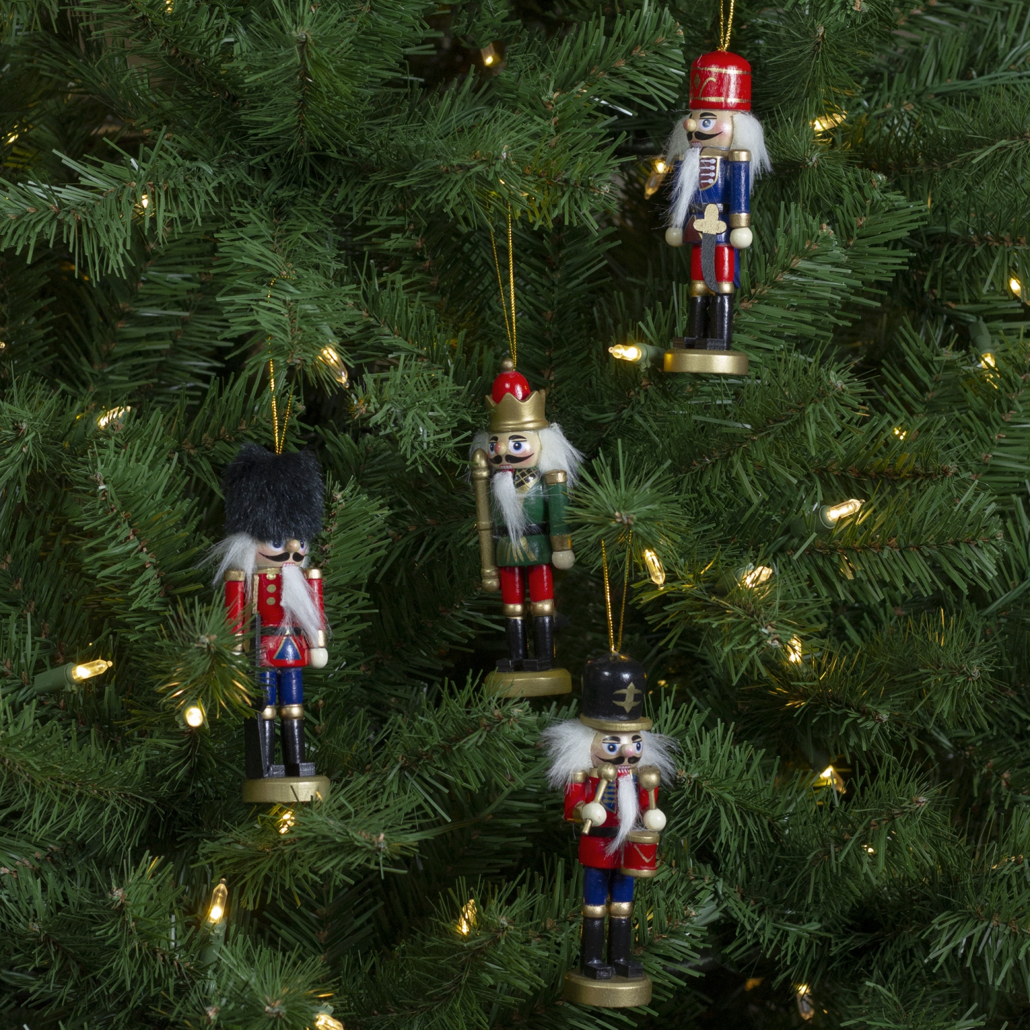 Set of 4 Assorted Classic Nutcracker Ornaments 5.25"