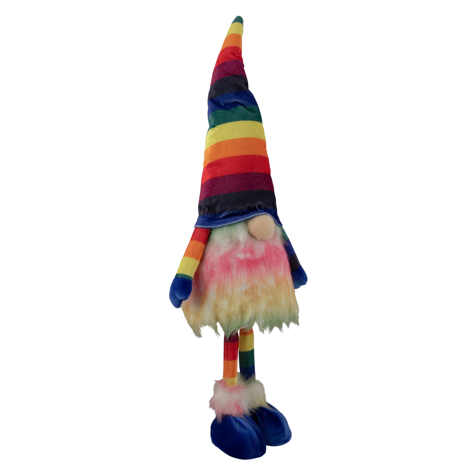 20.5" Bright Rainbow Striped Springtime Gnome