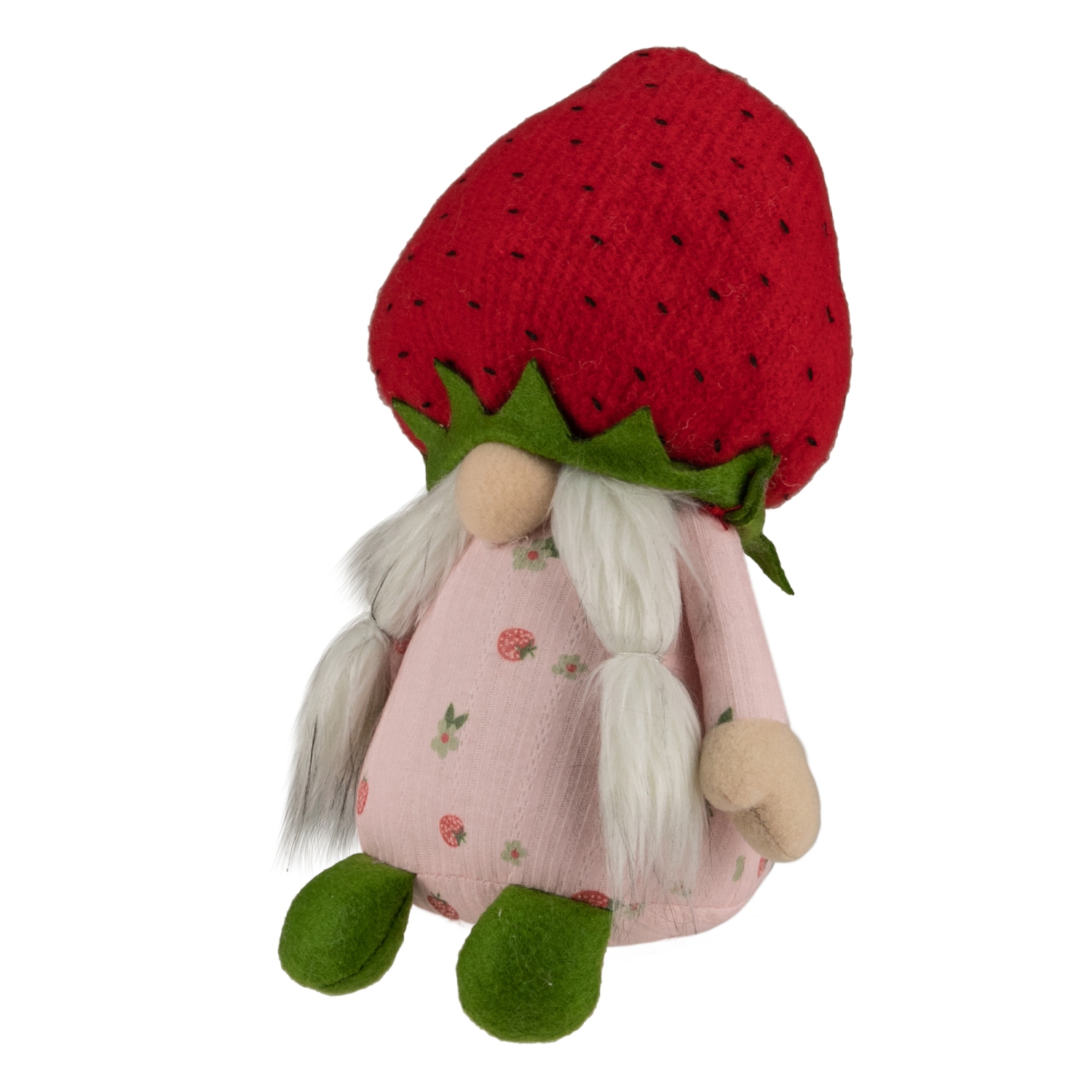 9.5" Green and Red Girl Springtime Strawberry Gnome