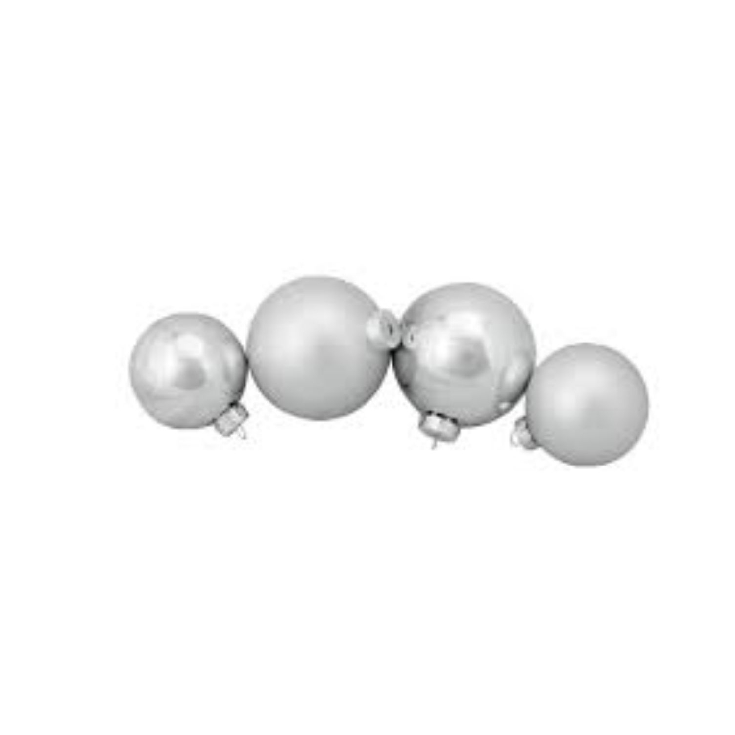 72ct Turquoise Blue and Silver 2-Finish Glass Christmas Ball Ornaments 4"