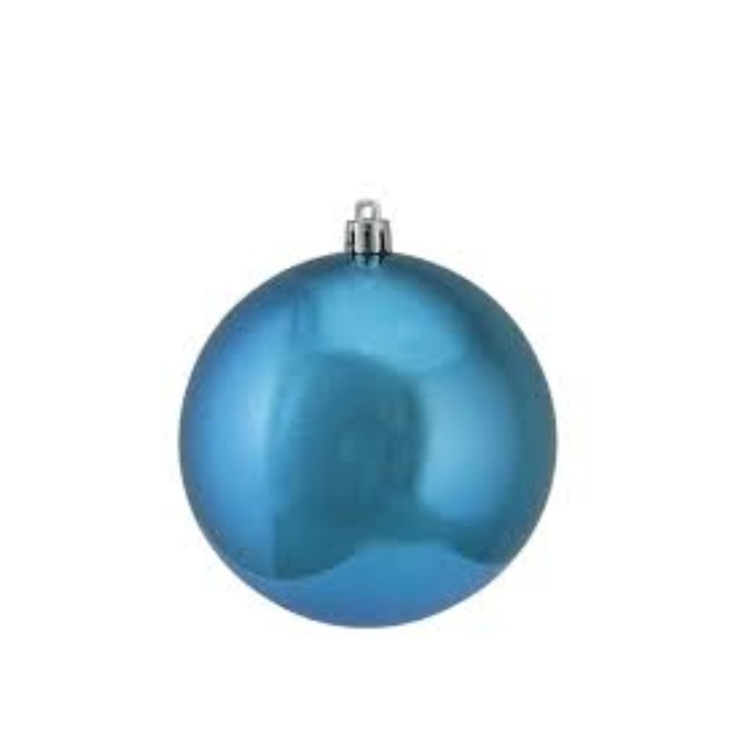 72ct Turquoise Blue and Silver 2-Finish Glass Christmas Ball Ornaments 4"