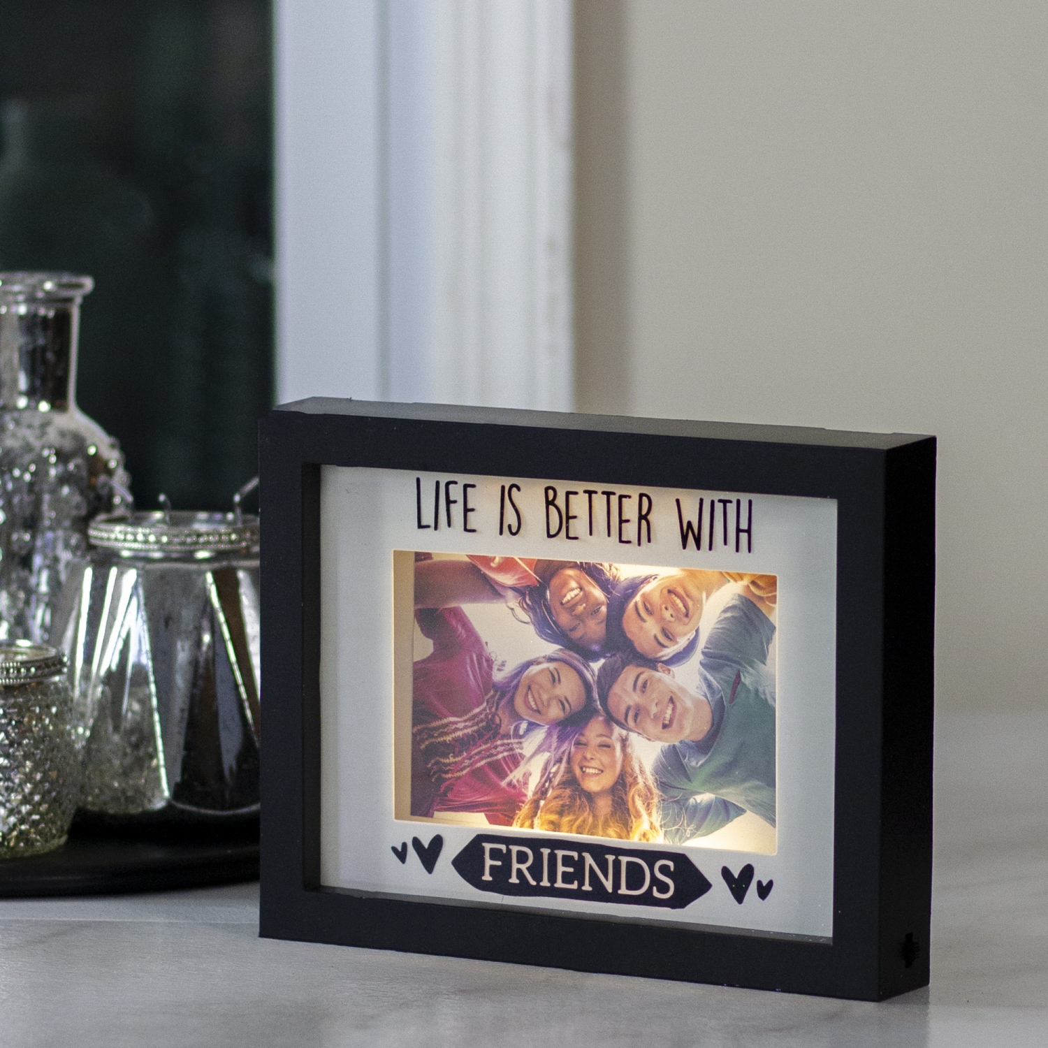 LED Lighted Life Is Better With Friends Matted Picture Frame - 4" x 6"