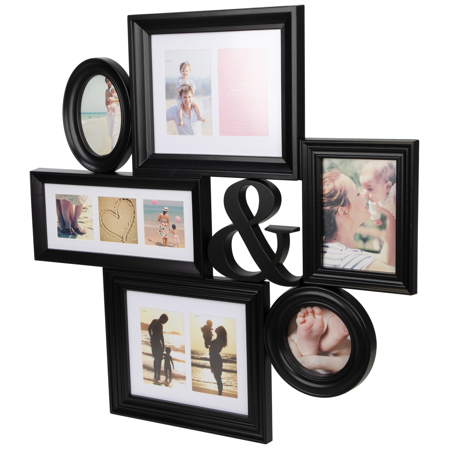 Ampersand Multi-Sized Photo Collage Picture Frame - 27" - Black