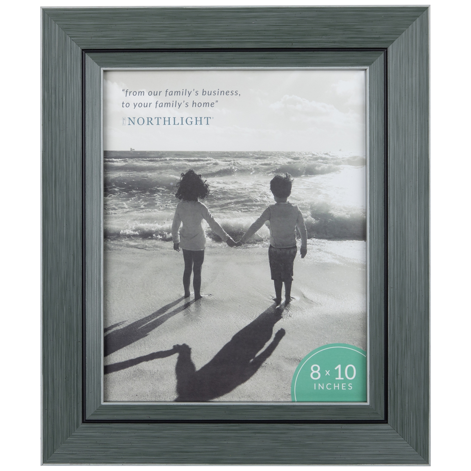Contemporary Rectangular Picture Frame - for a 8" x 10" Photo - Gray and Black