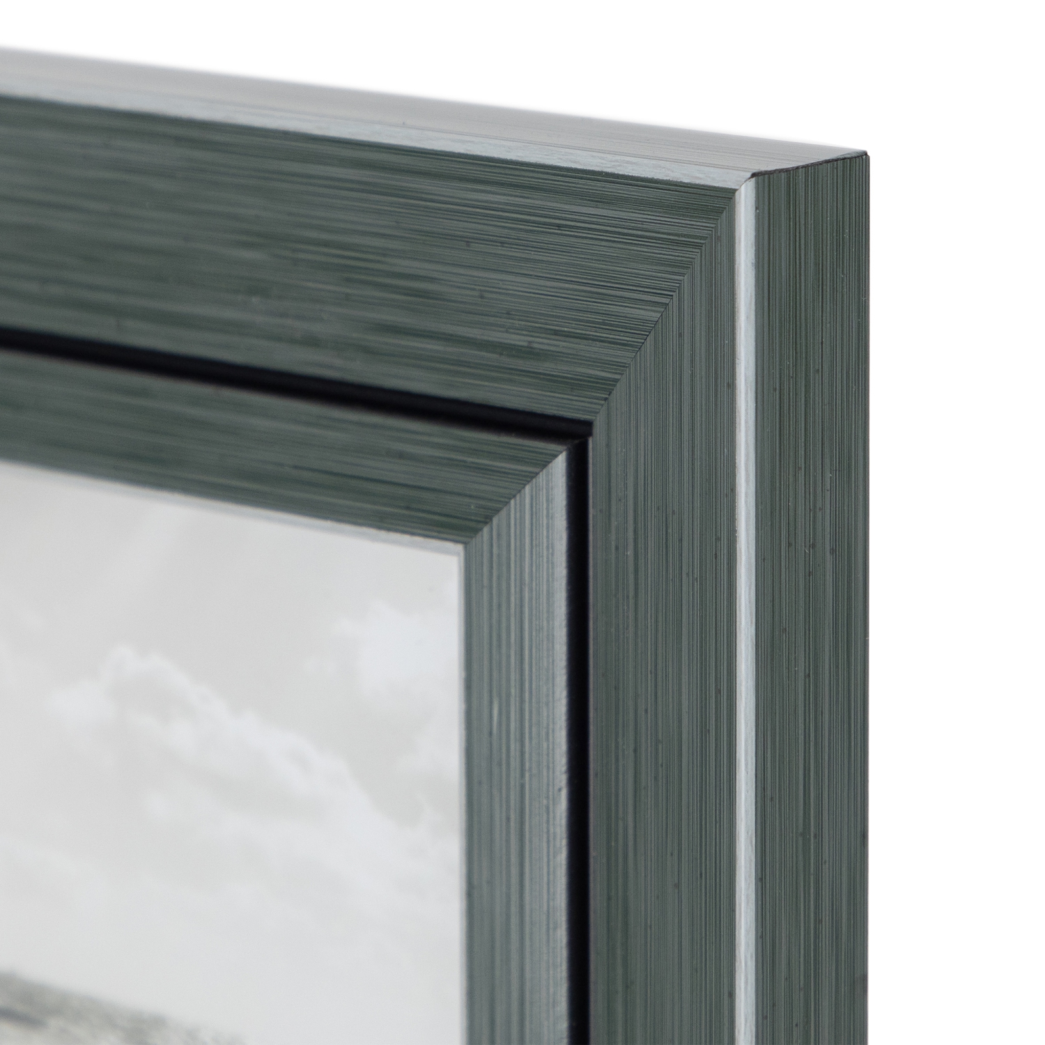 Contemporary Rectangular Picture Frame - for a 8" x 10" Photo - Gray and Black