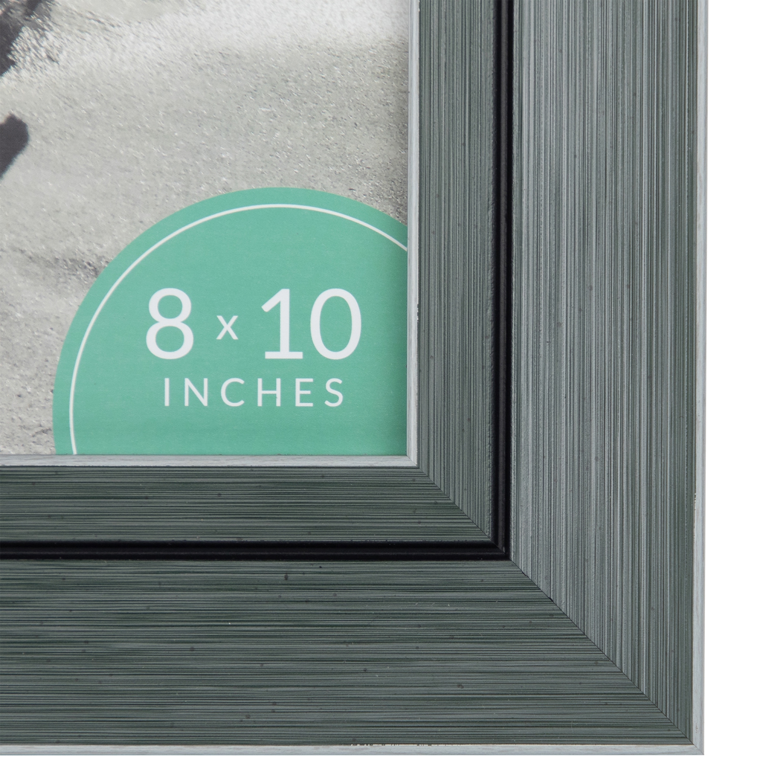 Contemporary Rectangular Picture Frame - for a 8" x 10" Photo - Gray and Black