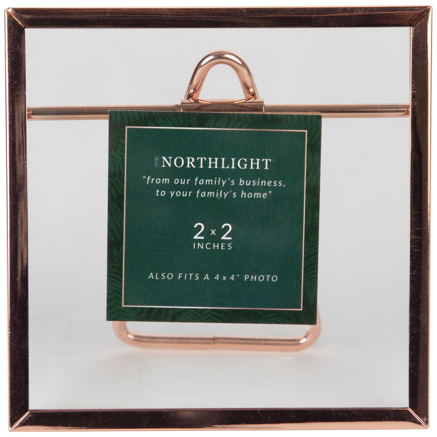 Square Picture Frame for a 4" x 4" Photo with an Easel Back - 4.25" - Rose Gold