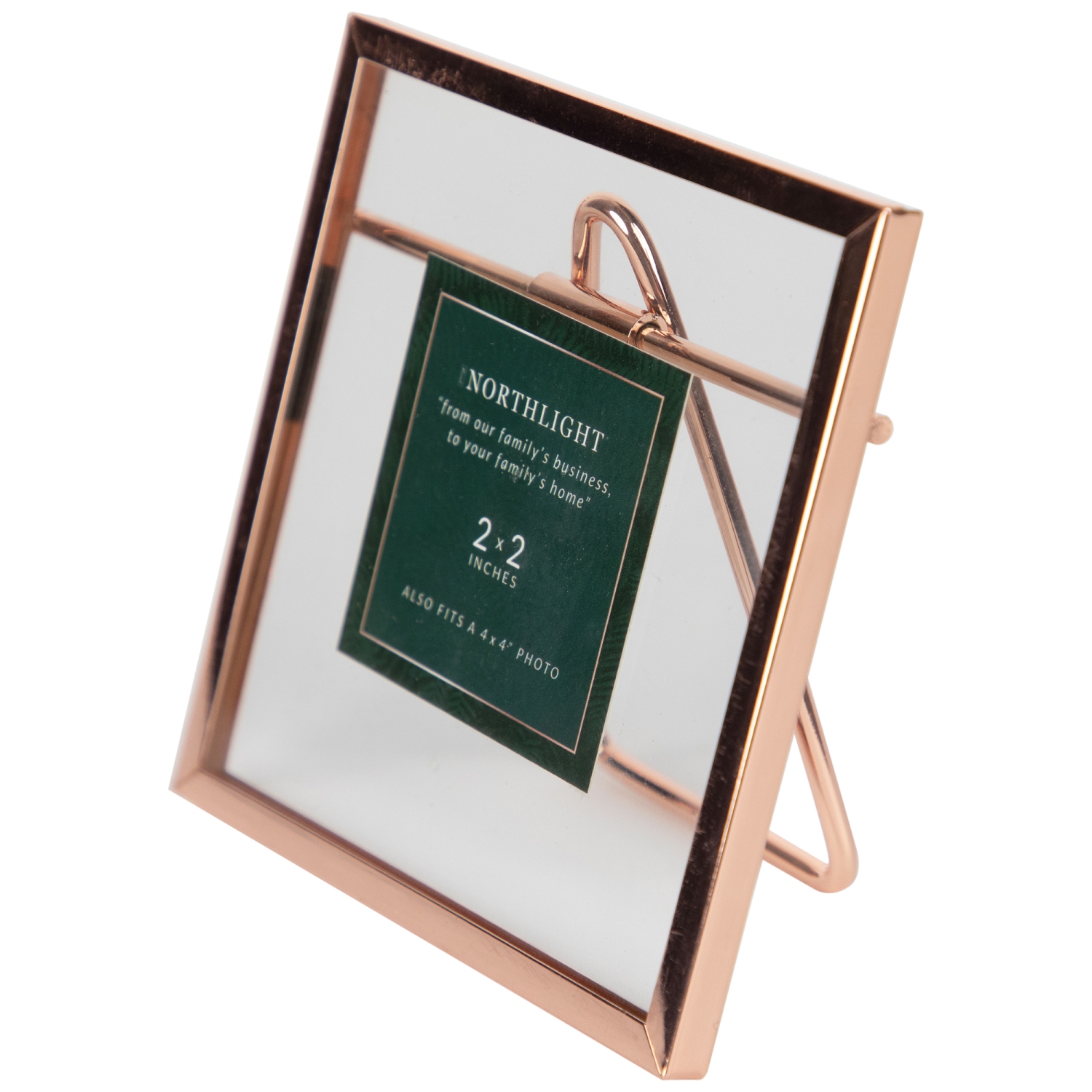 Square Picture Frame for a 4" x 4" Photo with an Easel Back - 4.25" - Rose Gold