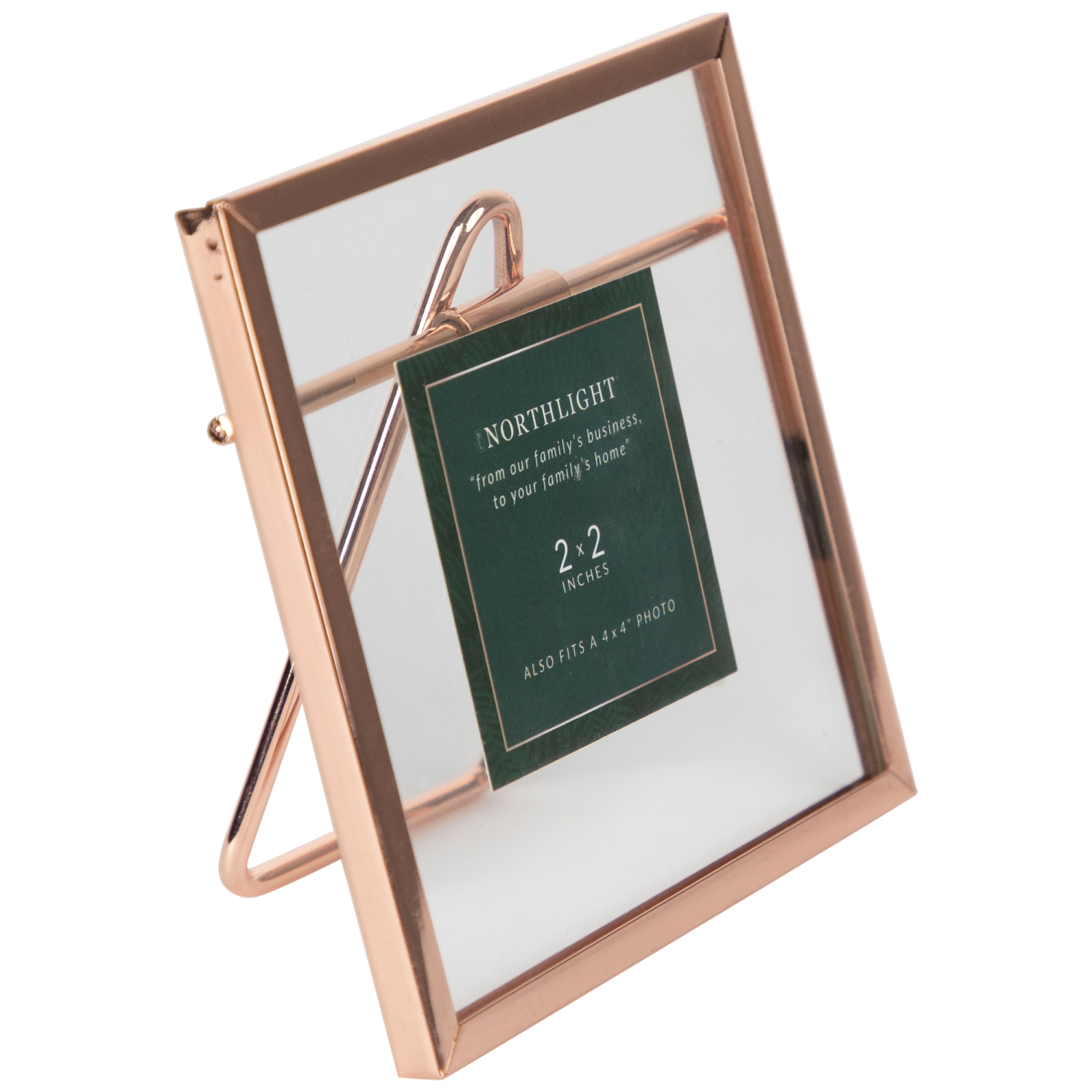 Square Picture Frame for a 4" x 4" Photo with an Easel Back - 4.25" - Rose Gold