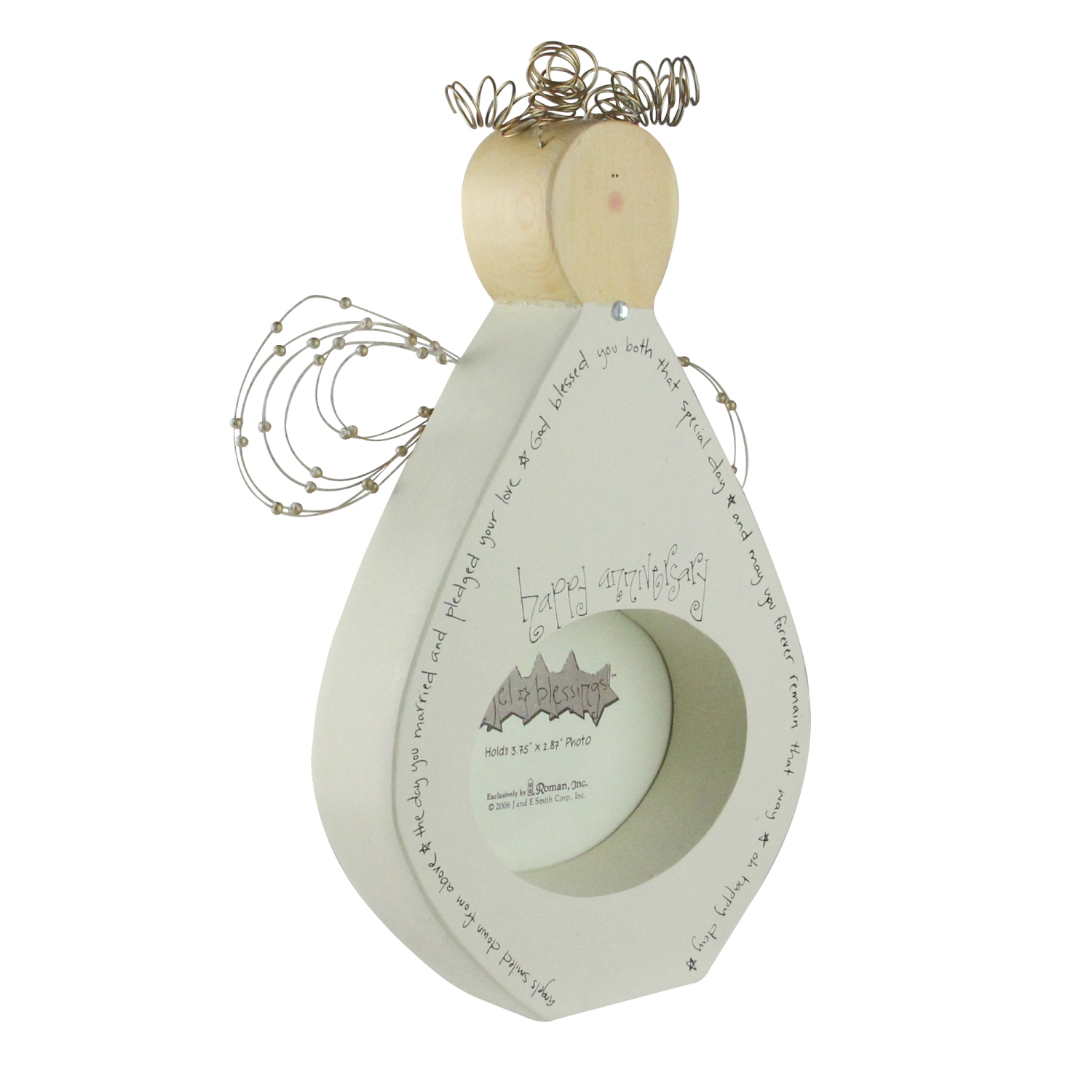 Cadre photo en bois n° 47646 « Angel Blessings Happy Anniversary »