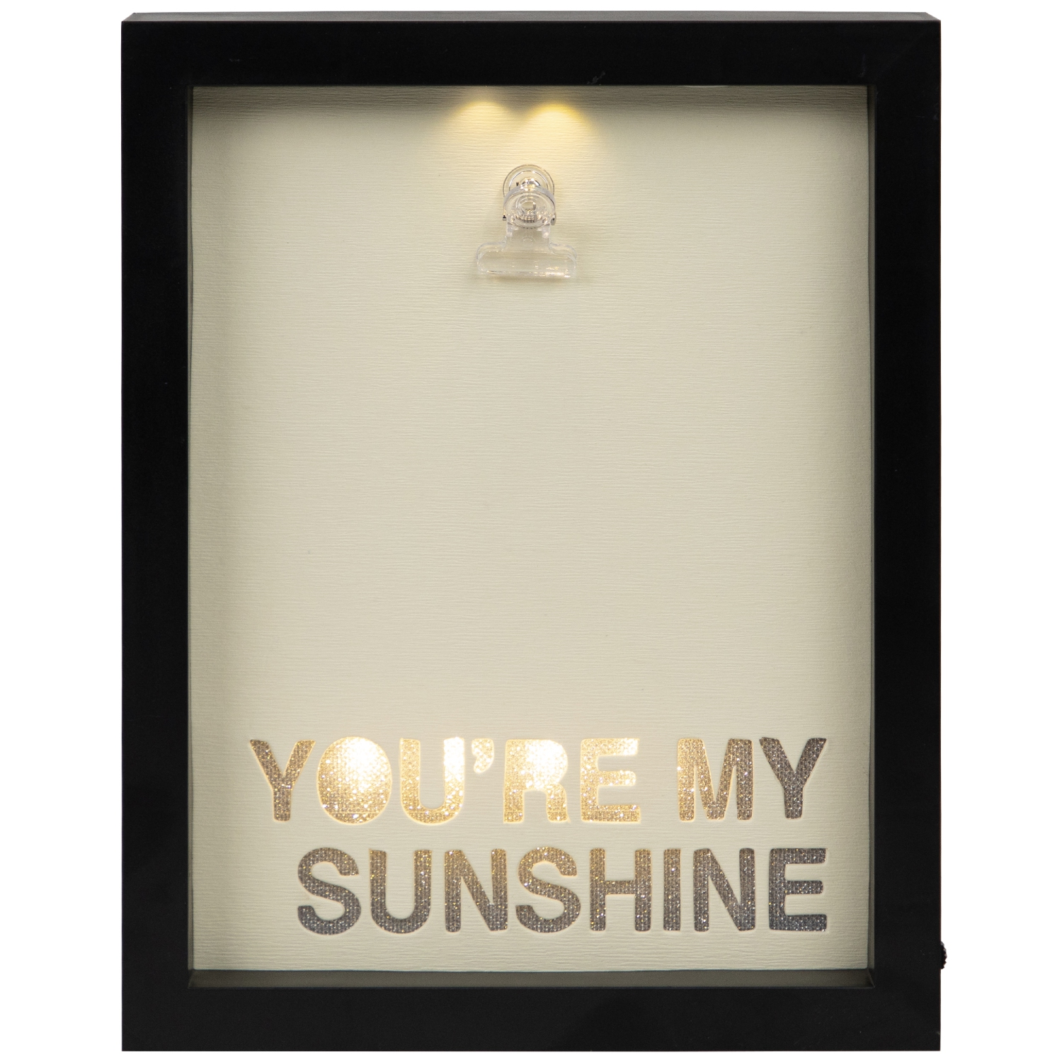 LED Lighted "You're My Sunshine" Picture Frame with Clip - for a 4" x 4" Photo