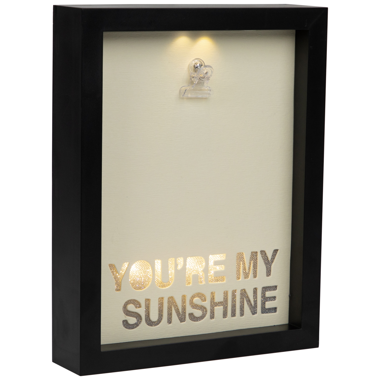 LED Lighted "You're My Sunshine" Picture Frame with Clip - for a 4" x 4" Photo