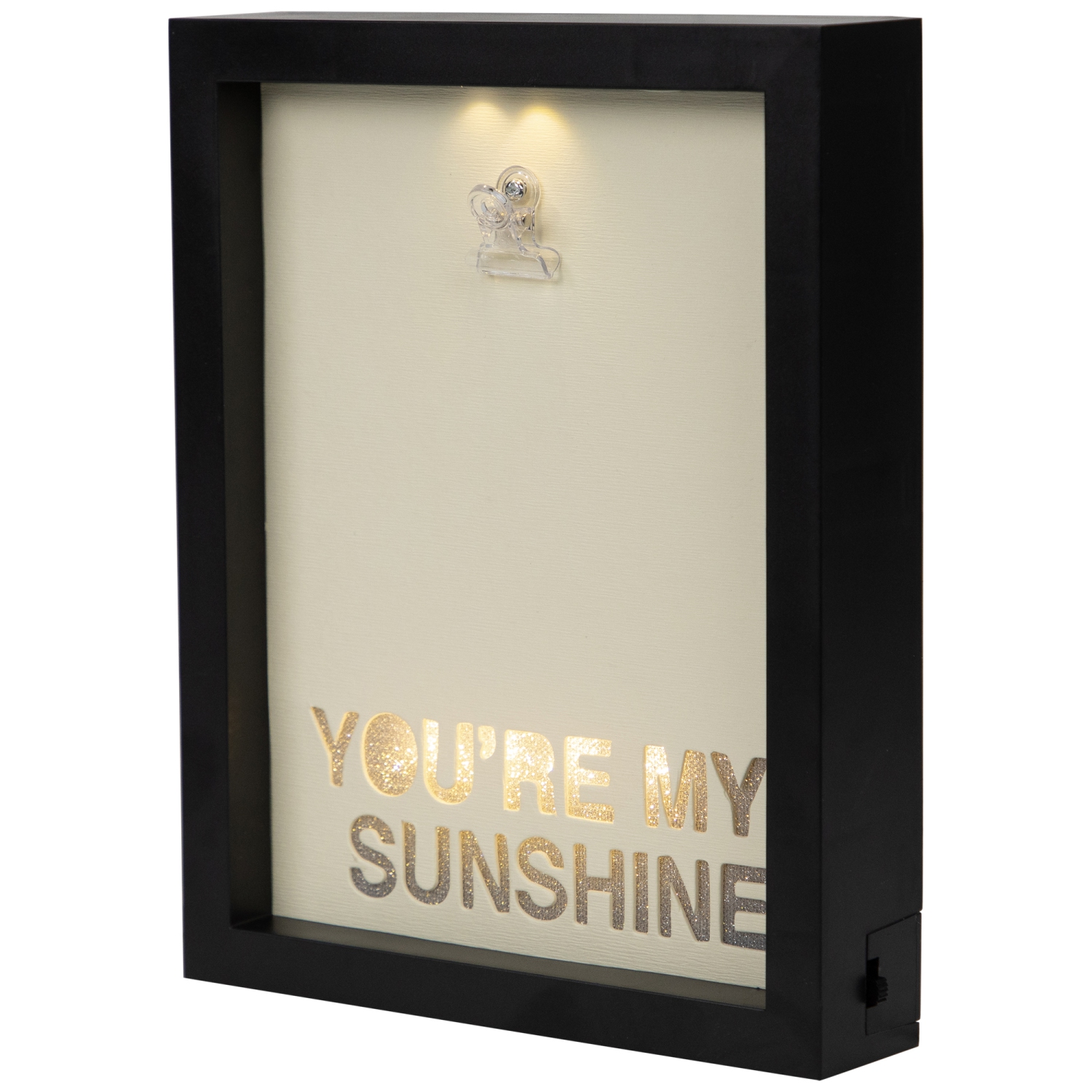 LED Lighted "You're My Sunshine" Picture Frame with Clip - for a 4" x 4" Photo