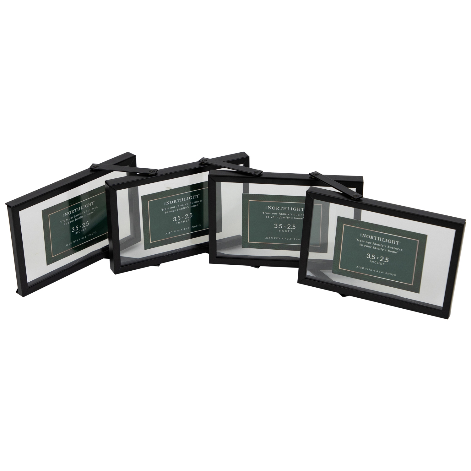 Collapsible Rectangular Picture Frames - for a 4" x 6" Photos - Black