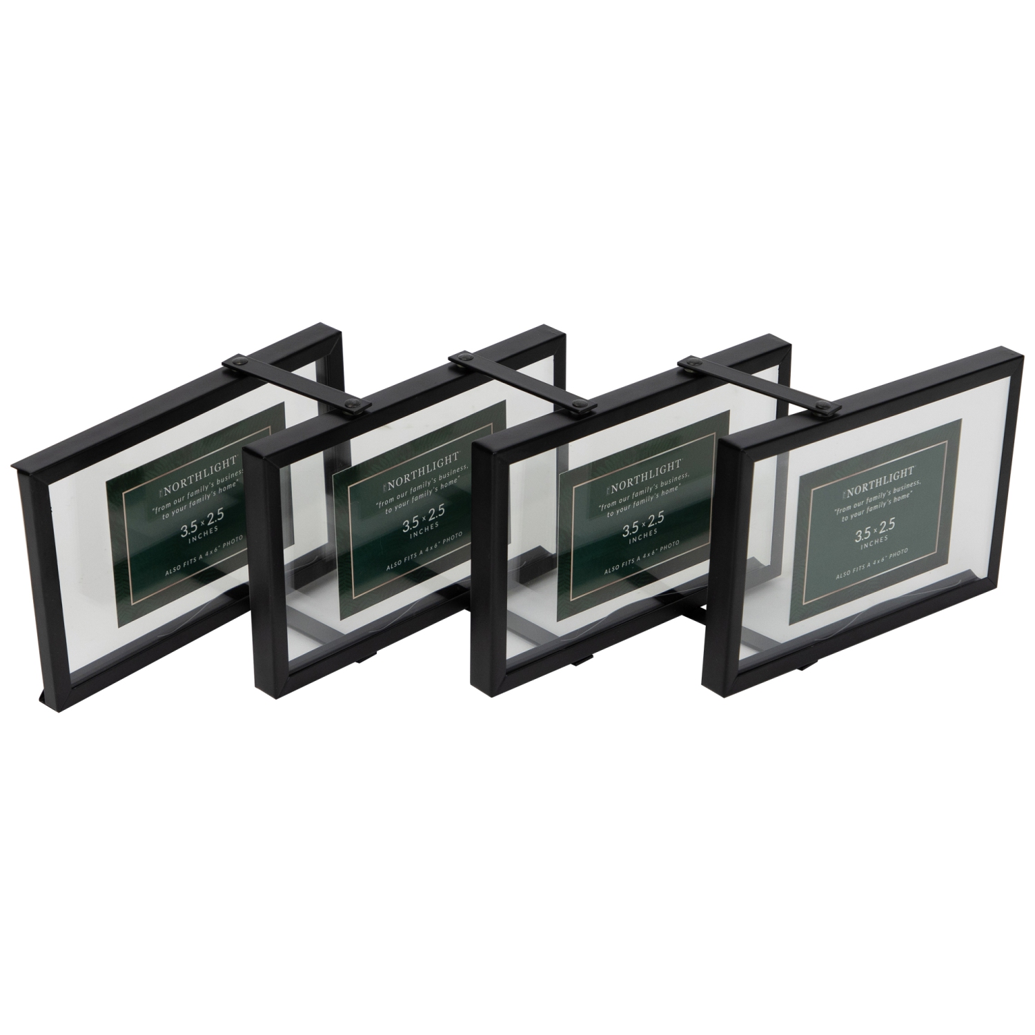 Collapsible Rectangular Picture Frames - for a 4" x 6" Photos - Black