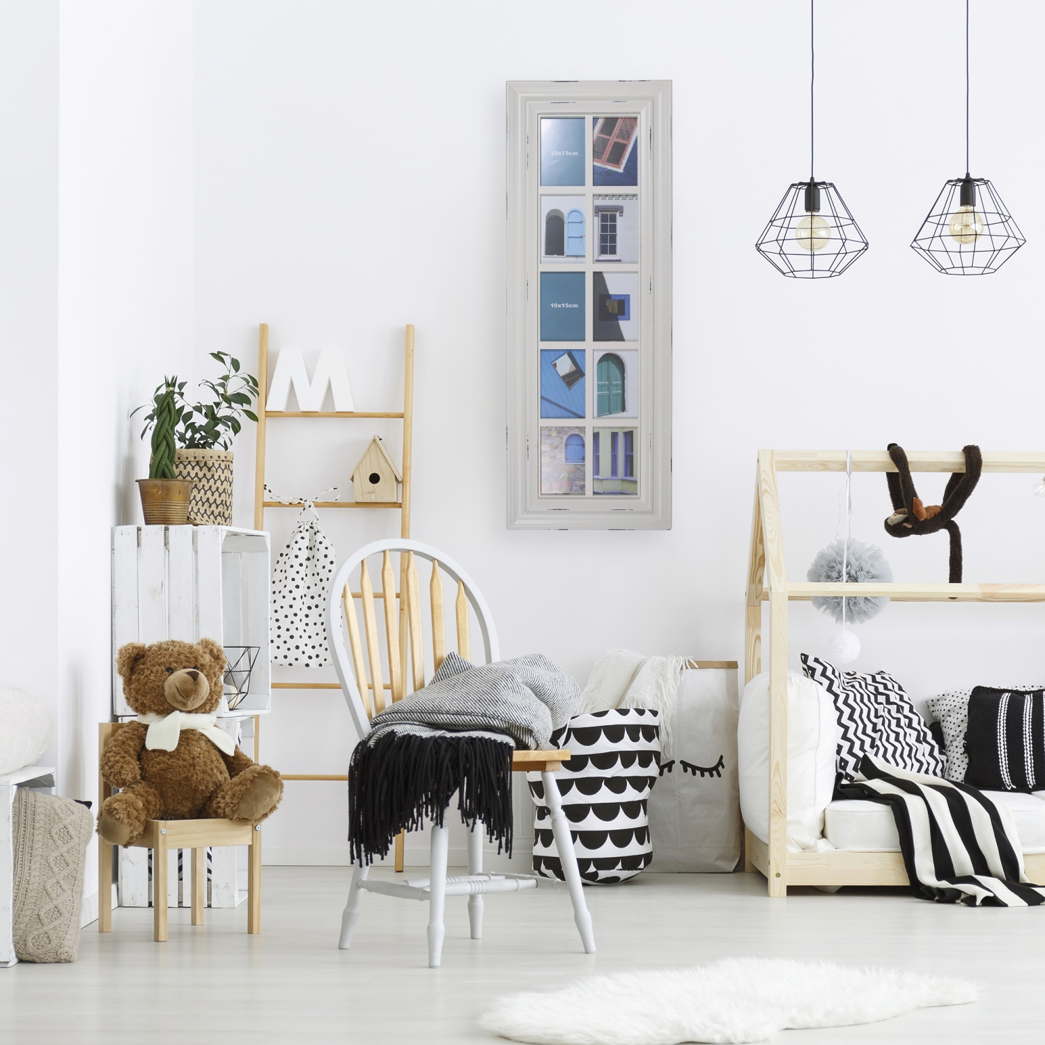 Collage d'images de fenêtres à motifs de lions d'aspect vieilli - pour photos 4 x 6 po - 35 po