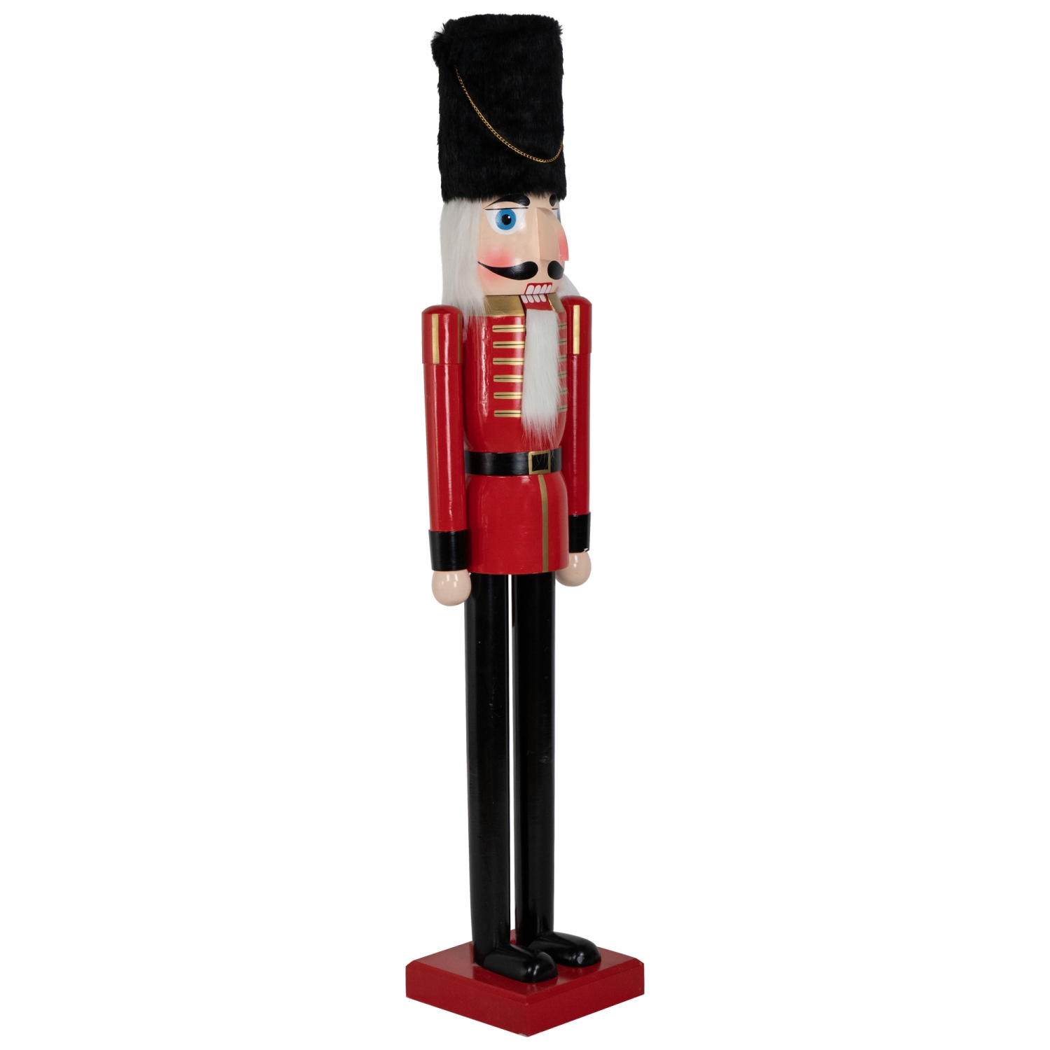 6' Giant Commercial Size Red and Black Wooden Christmas Nutcracker Soldier