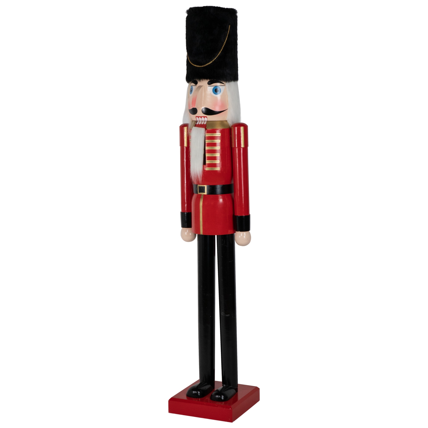6' Giant Commercial Size Red and Black Wooden Christmas Nutcracker Soldier