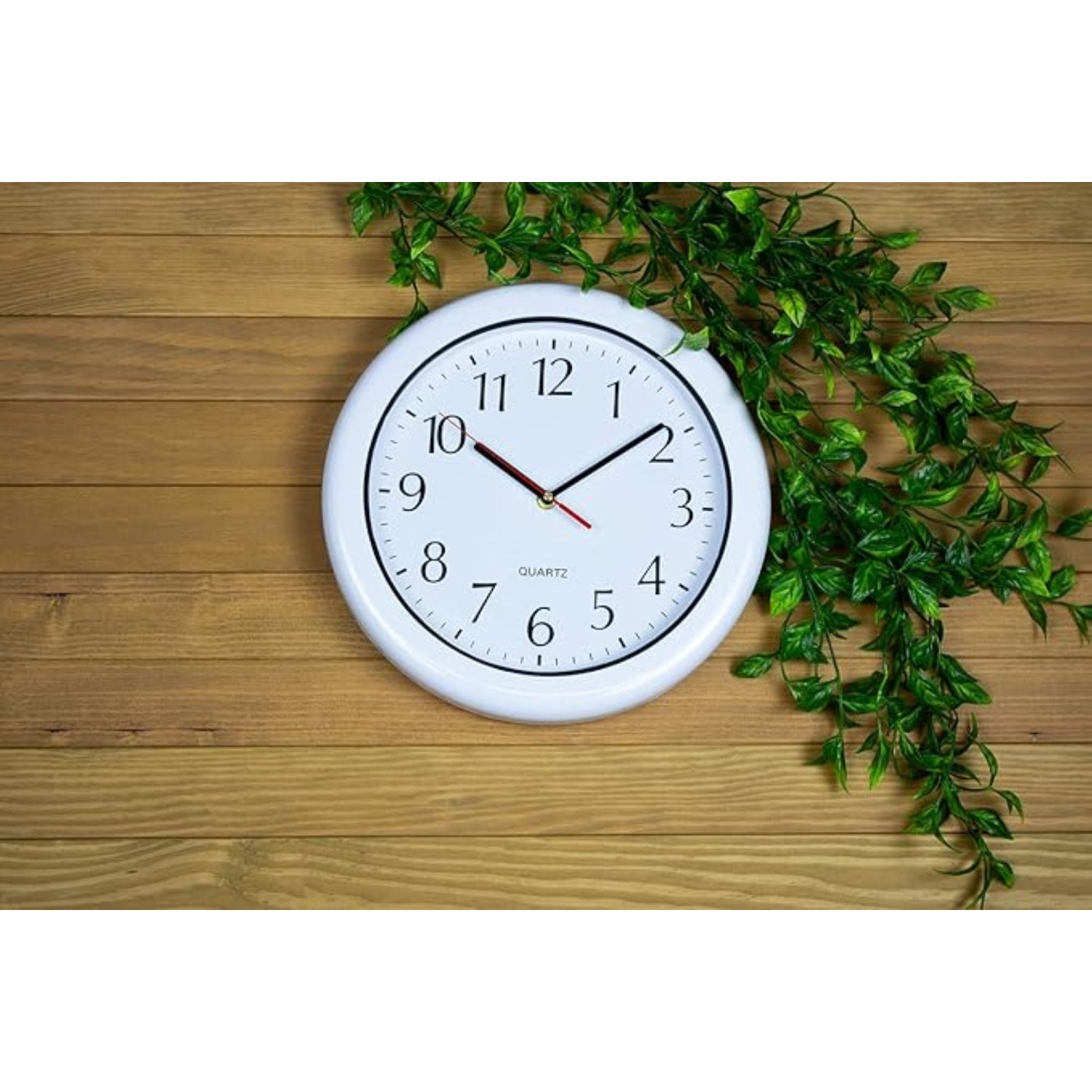 12" White Large Print Outdoor Clock