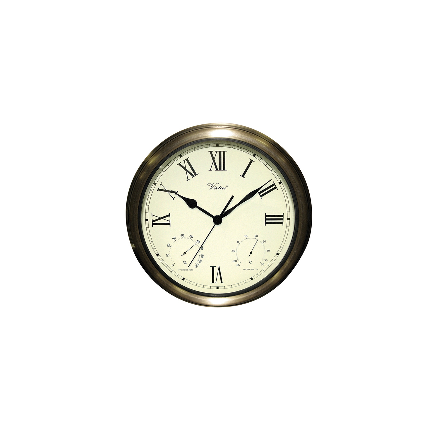 18" White and Bronze Battery Operated Roman Outdoor Clock