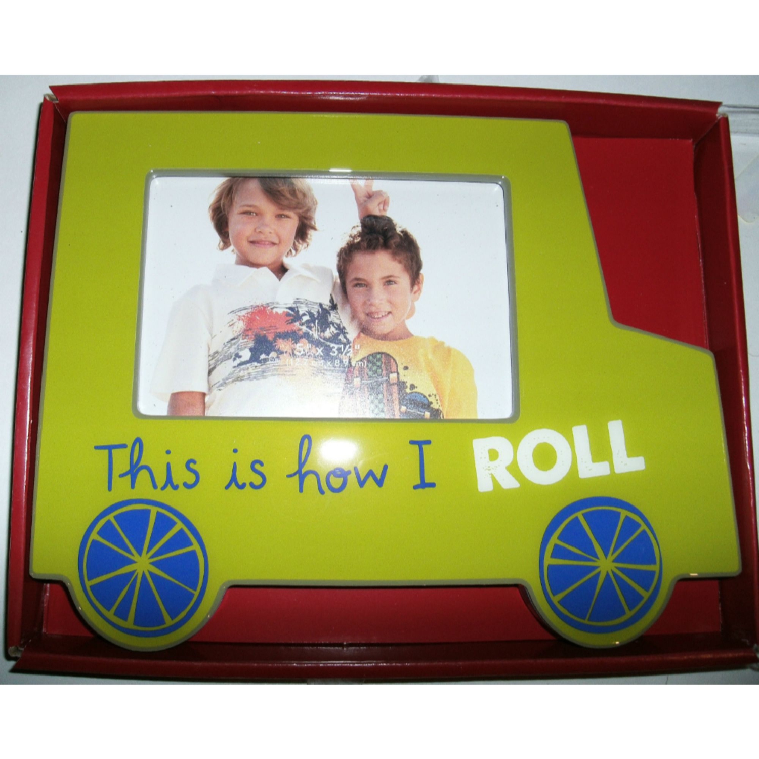 Cadre photo «&nbsp;This Is How I Roll&nbsp;» de VUS pour photo de 3,5 x 5&nbsp;po - 8,75&nbsp;po - Vert et bleu
