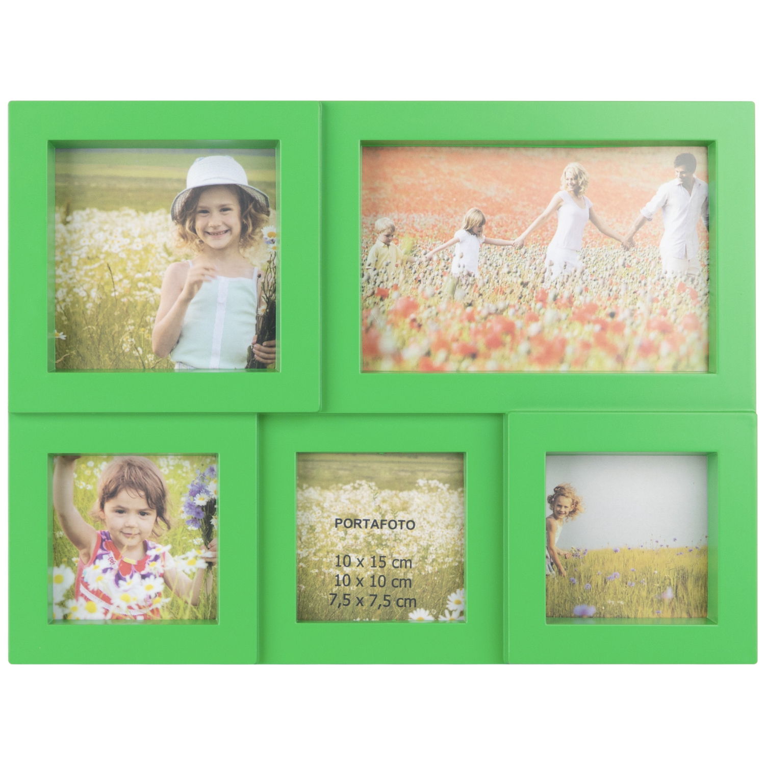 Cadre photo à collage à plusieurs tailles en forme de Puzzled - 11,5 po - Vert