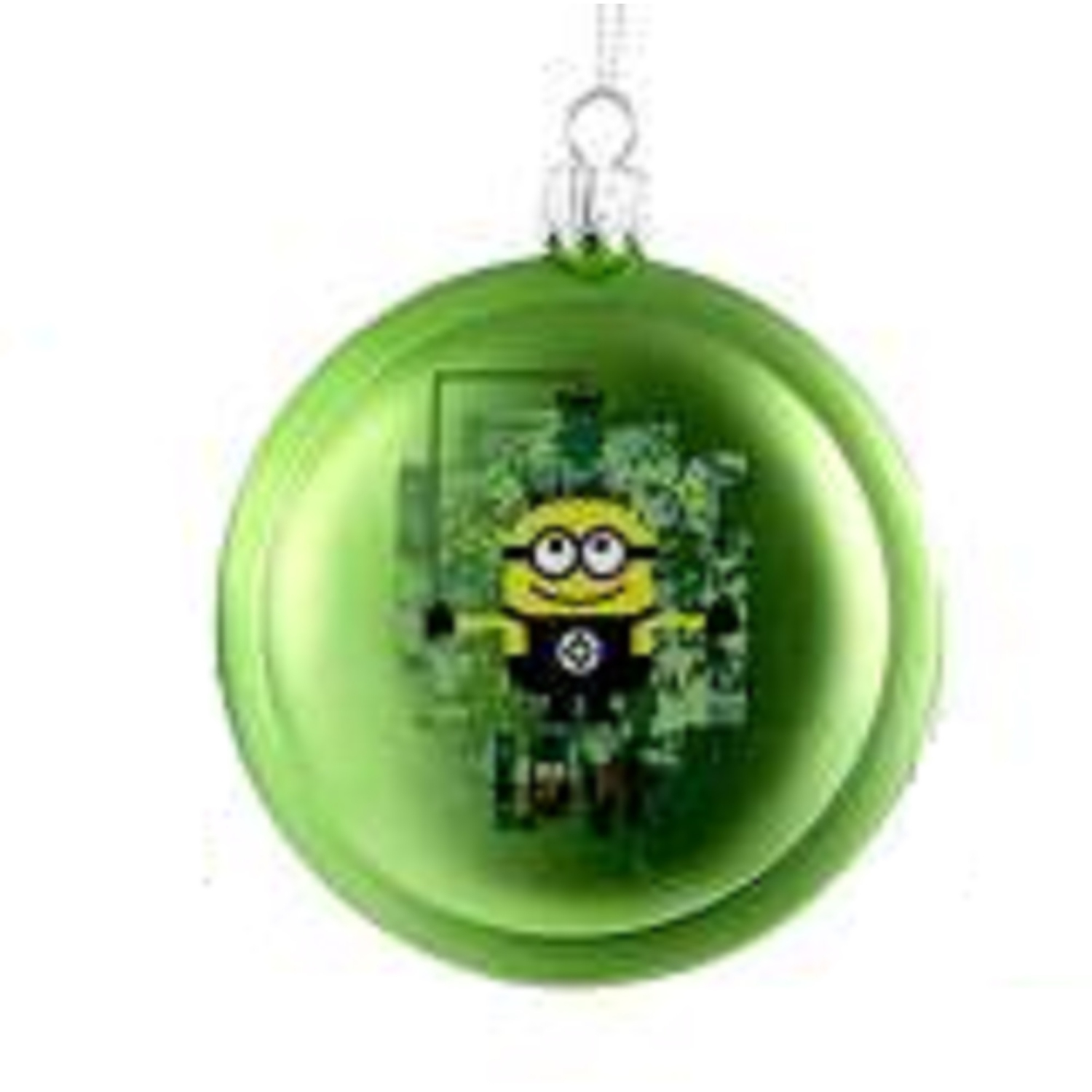 3.5" Despicable Me Lime Green Minions Love Disc Christmas Ornament