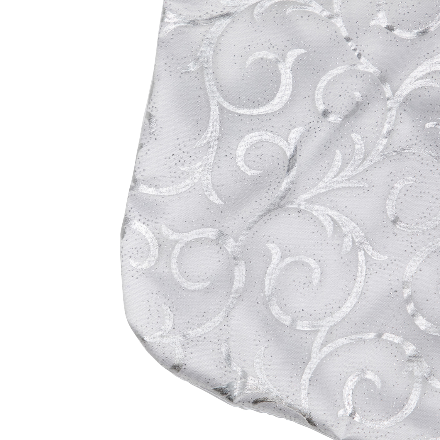 19" White and Silver Filigree Christmas Stocking with Bows