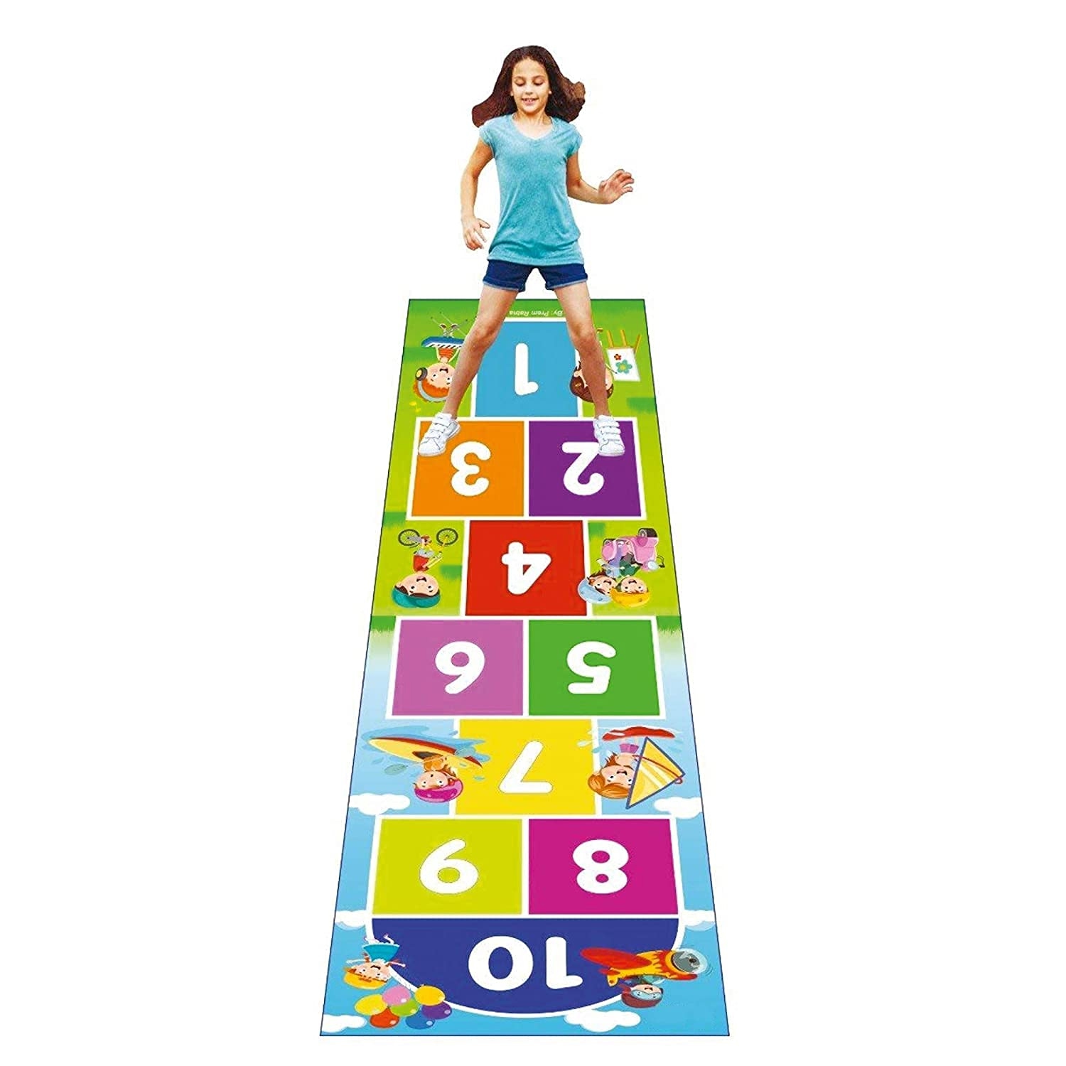 ISTAR Hopscotch Jumbo Play Game for Kids & Adults Family Game, Floor Game,Child Learning Game, Count and Jump Floor Games