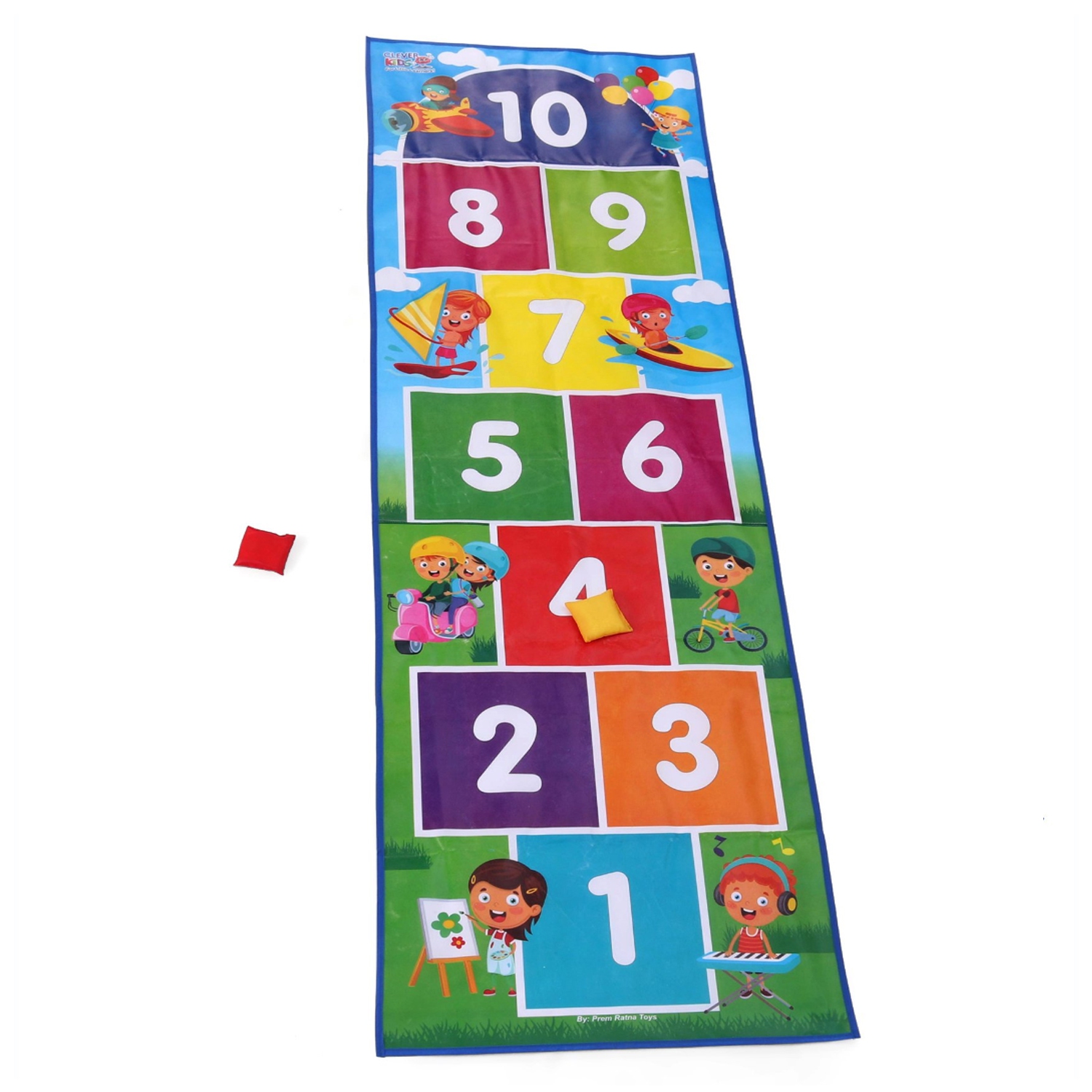 ISTAR Hopscotch Jumbo Play Game for Kids & Adults Family Game, Floor Game,Child Learning Game, Count and Jump Floor Games