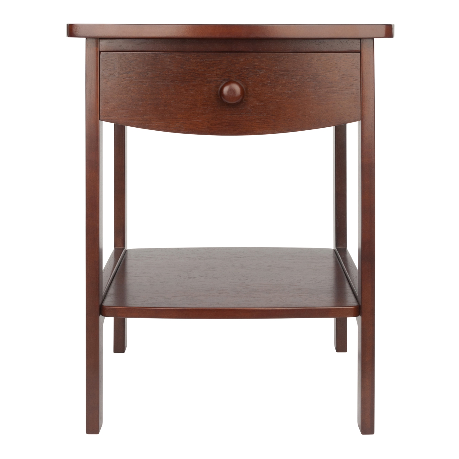 Claire Curved Accent Table, Nightstand, Walnut