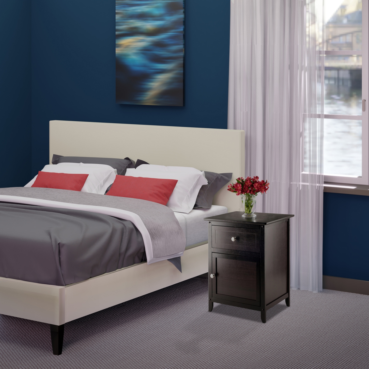 Table d’appoint Eugene, table de chevet, espresso