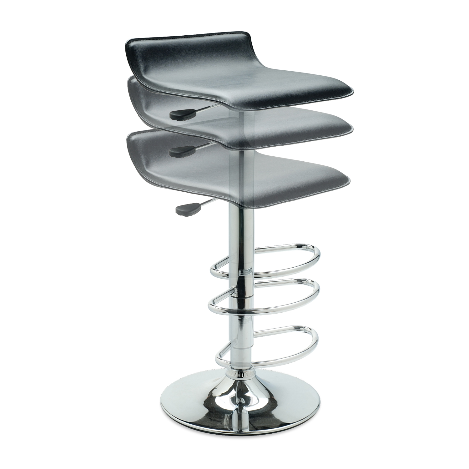 Tabouret pivotant ajustable Spectrum, noir et chrome