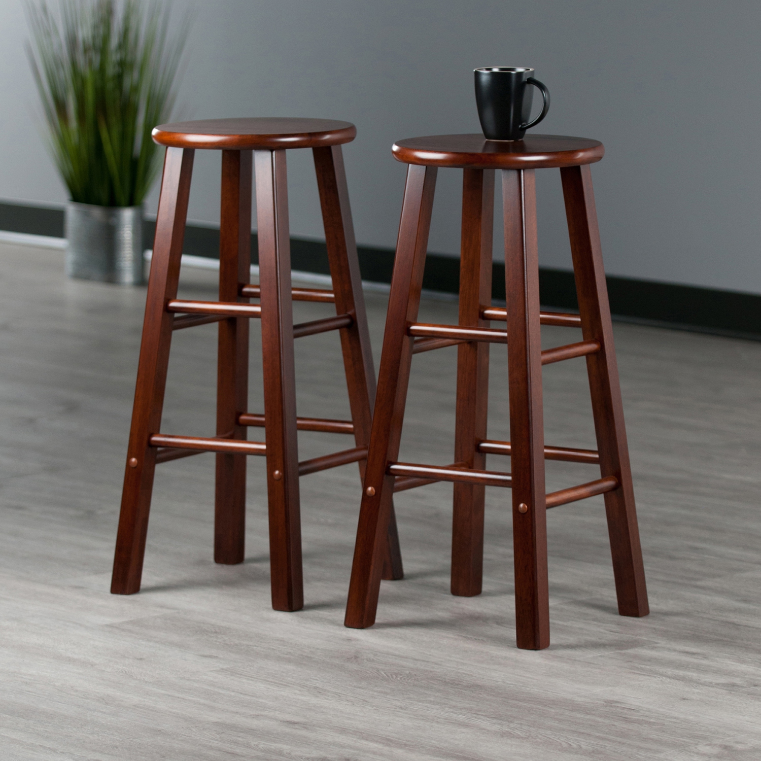 Bar Stool Set of 2 with Comfortable Seating for Indoor or Outdoor Use