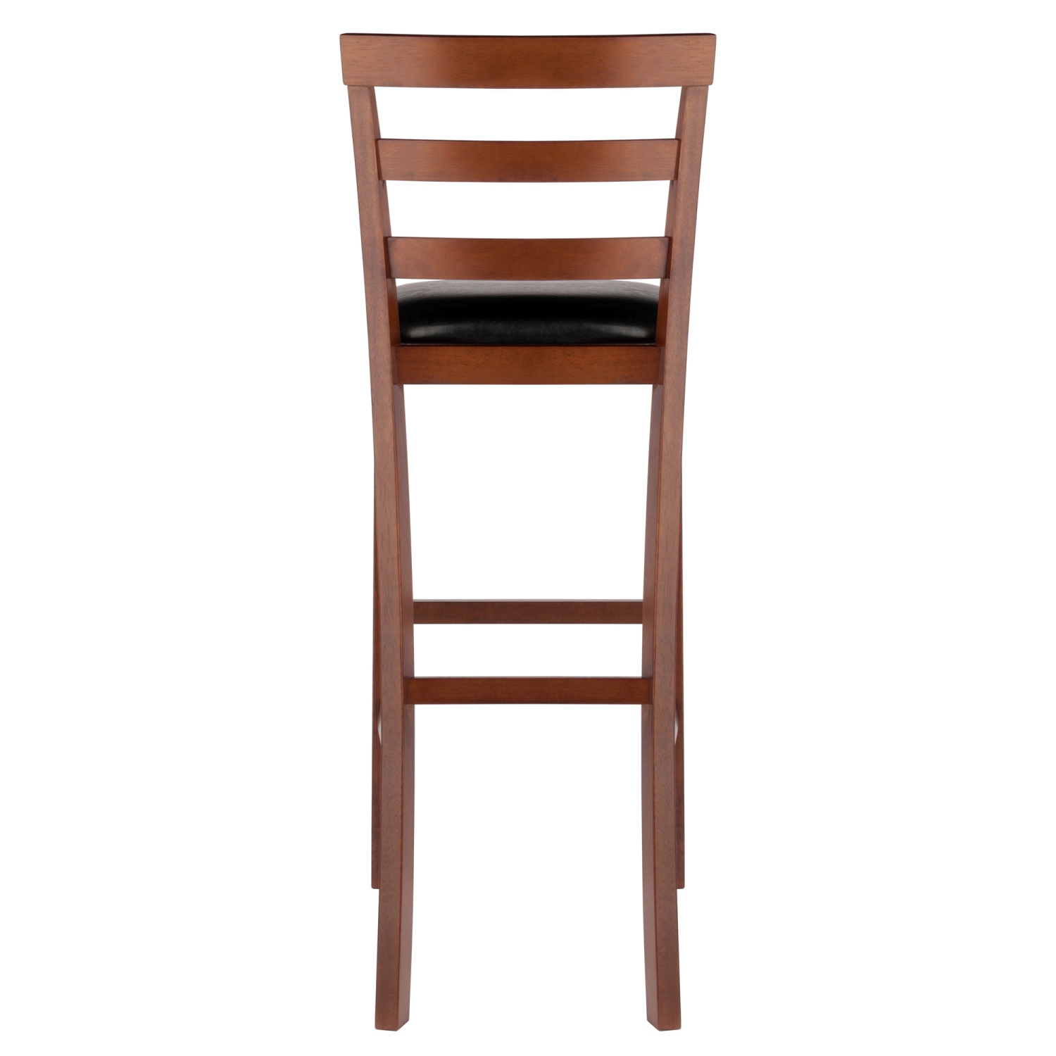 Simone 2-Pc Cushion Ladder-back Bar Stool Set, Black and Walnut