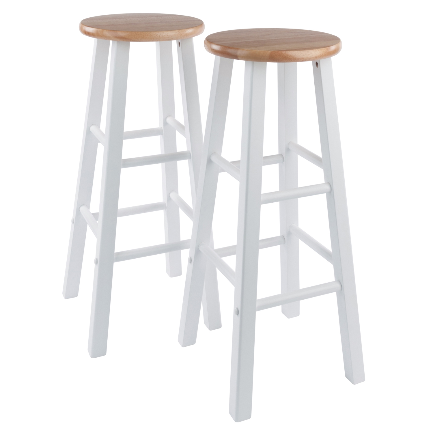 Ensemble de 2 tabourets de bar Element, naturel et blanc