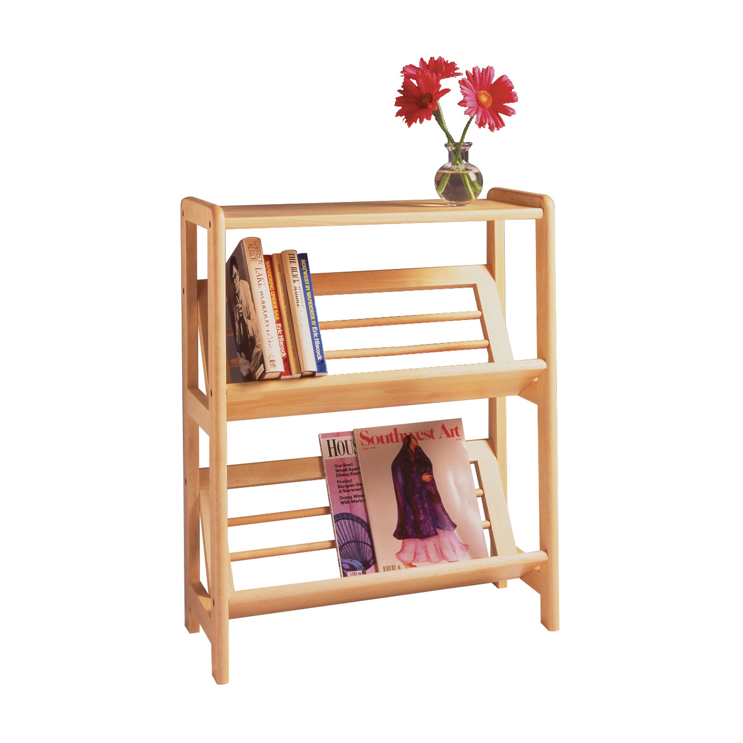 Juliet 2- Tier Tilted Bookshelf, Natural