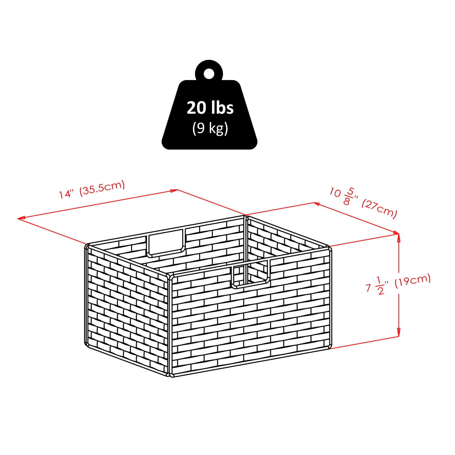 Omaha – Étagère de rangement avec 3 paniers pliables en feuilles de maïs, noir et chocolat