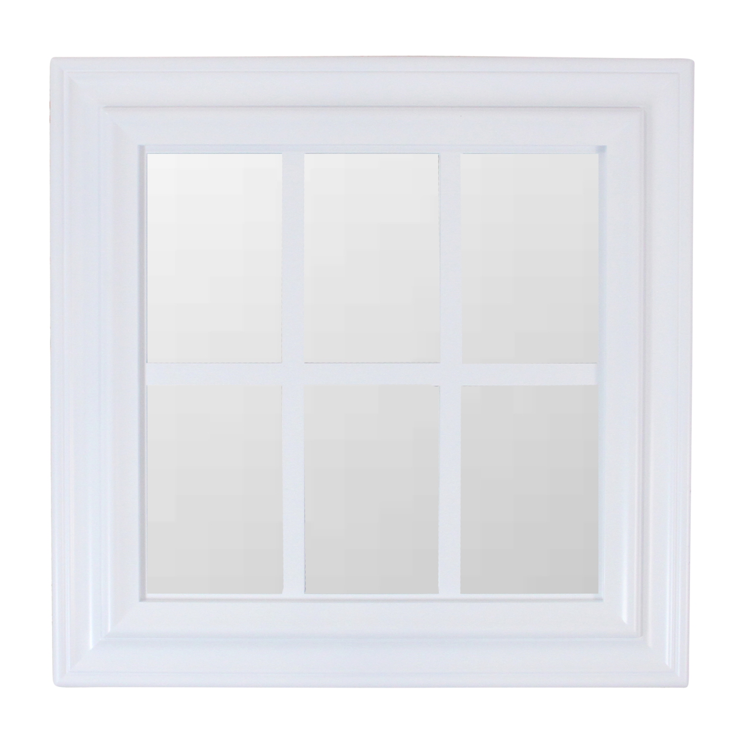 Mullions Windowpane Square Wall Mirror - 16.5" - White