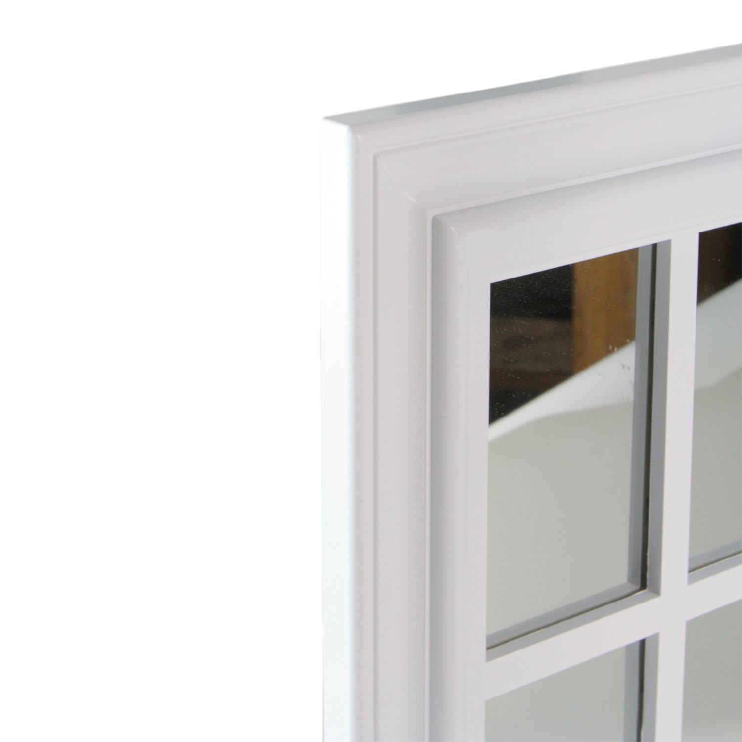 Mullions Windowpane Square Wall Mirror - 16.5" - White