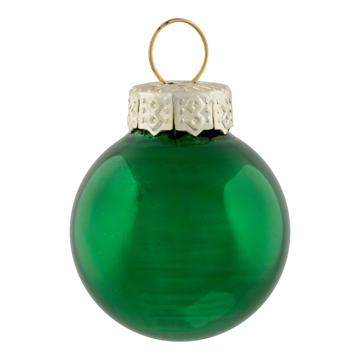 24ct Green 2-Finish Glass Christmas Ball Ornaments 1"
