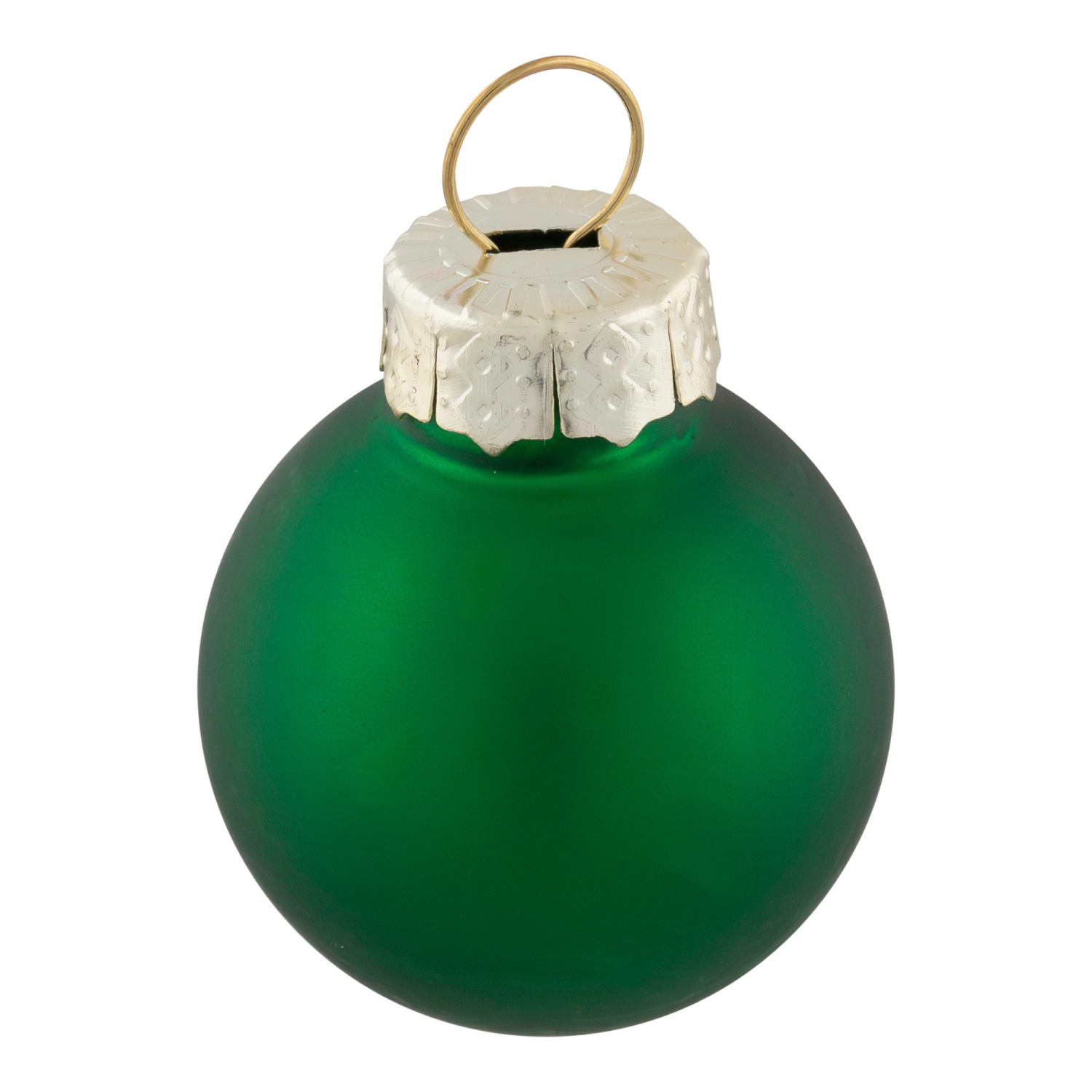 24ct Green 2-Finish Glass Christmas Ball Ornaments 1"
